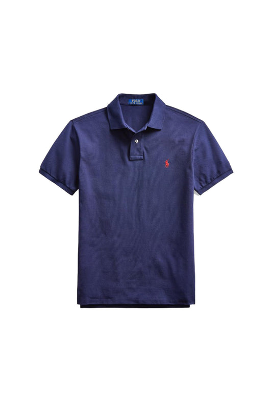 Polo manica corta cotone slim fit blu Polo Ralph Lauren P26 710782592008 NEWPORT NAVY/C3870 POLO RALPH LAUREN 