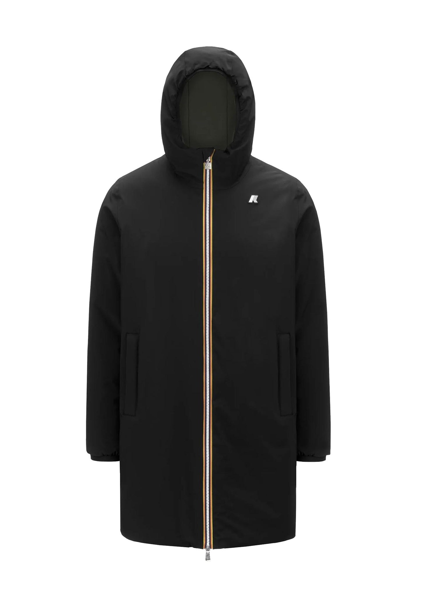 Giacca calda reversibile lunga nero impermeabile antivento Jacob St Warm Reversibile K-way A25 K6128WW AH3AH3 K-WAY 