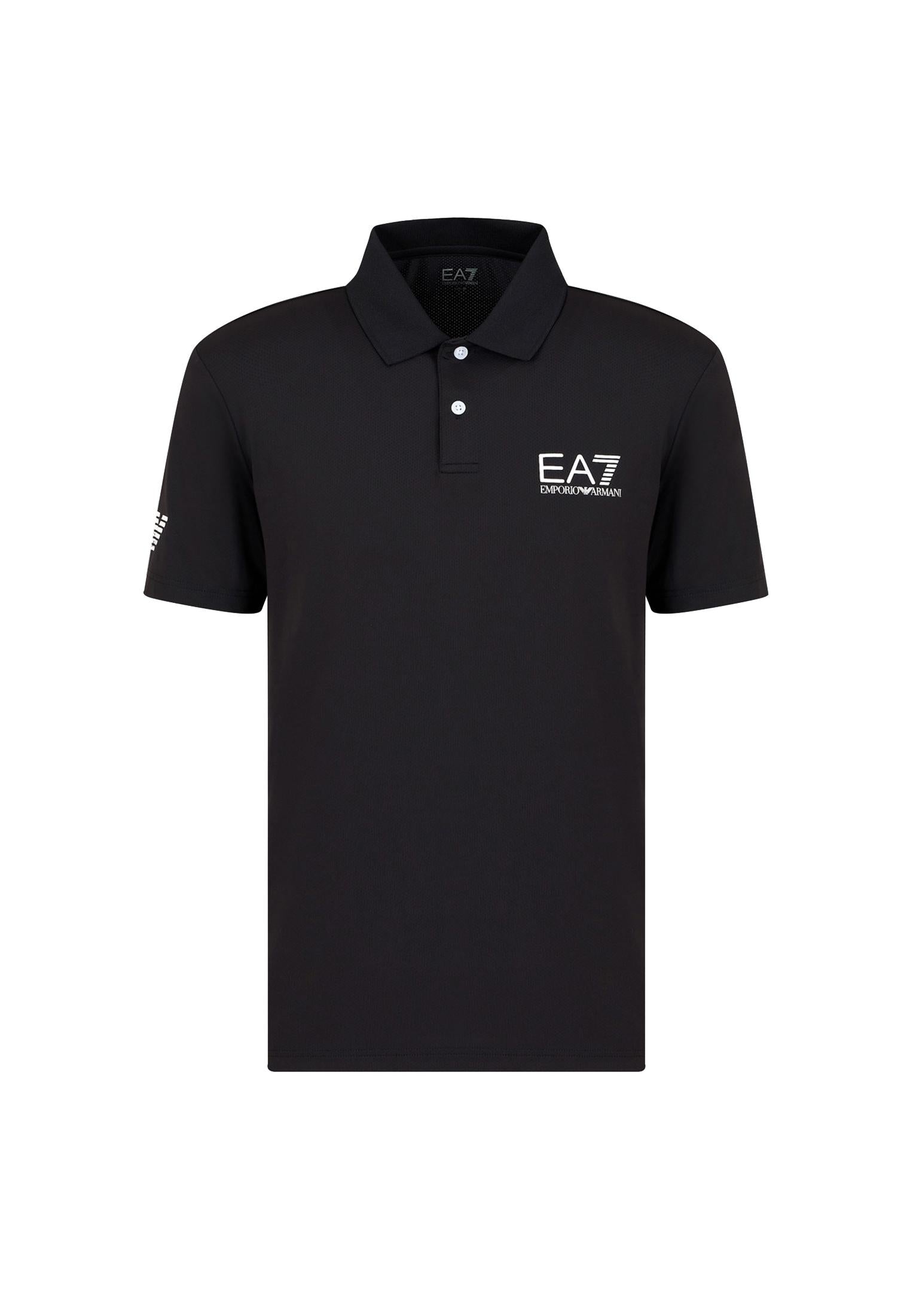 Polo tecnica nera maniche corte sportiva Ventus7 EA7 Armani P26 8NPF23 PJEMZ 12001200 EA7 TENNIS 