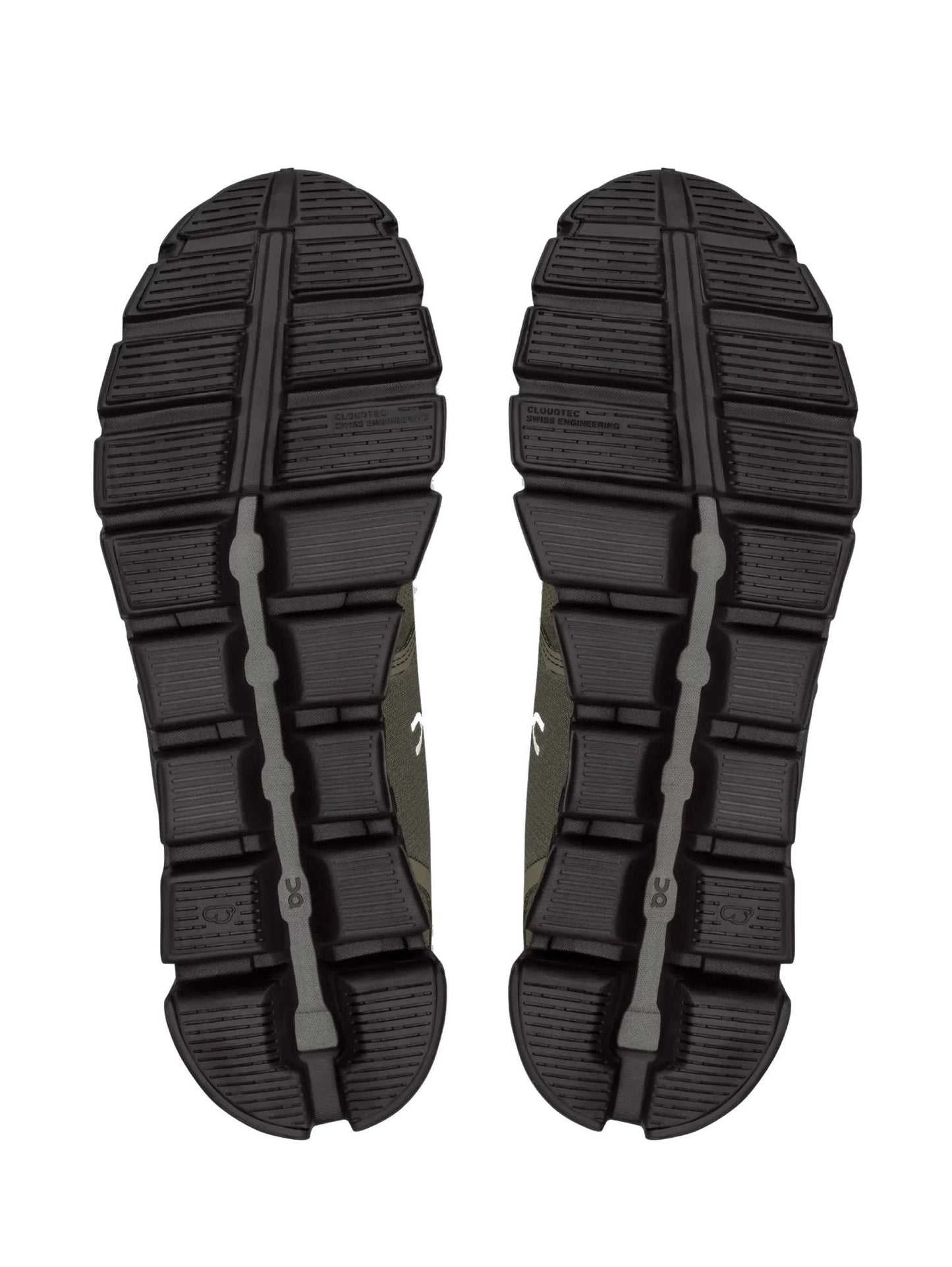 Scarpe sneakers da corsa uomo verde oliva e nere Cloud 5 Waterproof On A24