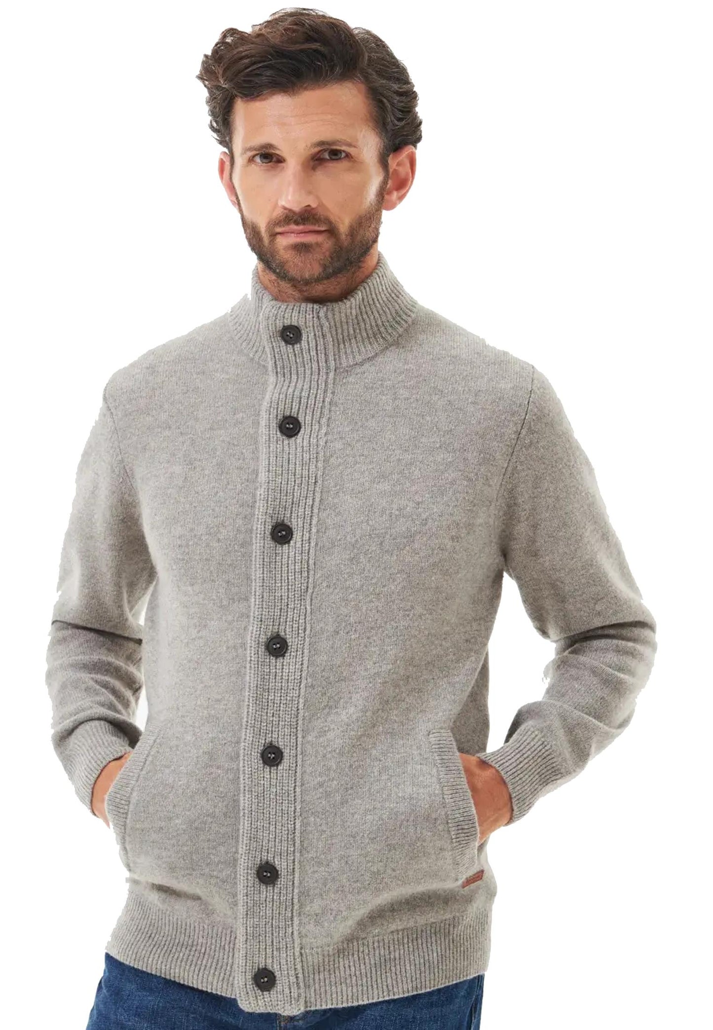 Maglione beige maglia grossa lana Patch Barbour A25 252MMKN0731 ST16ST16 BARBOUR 