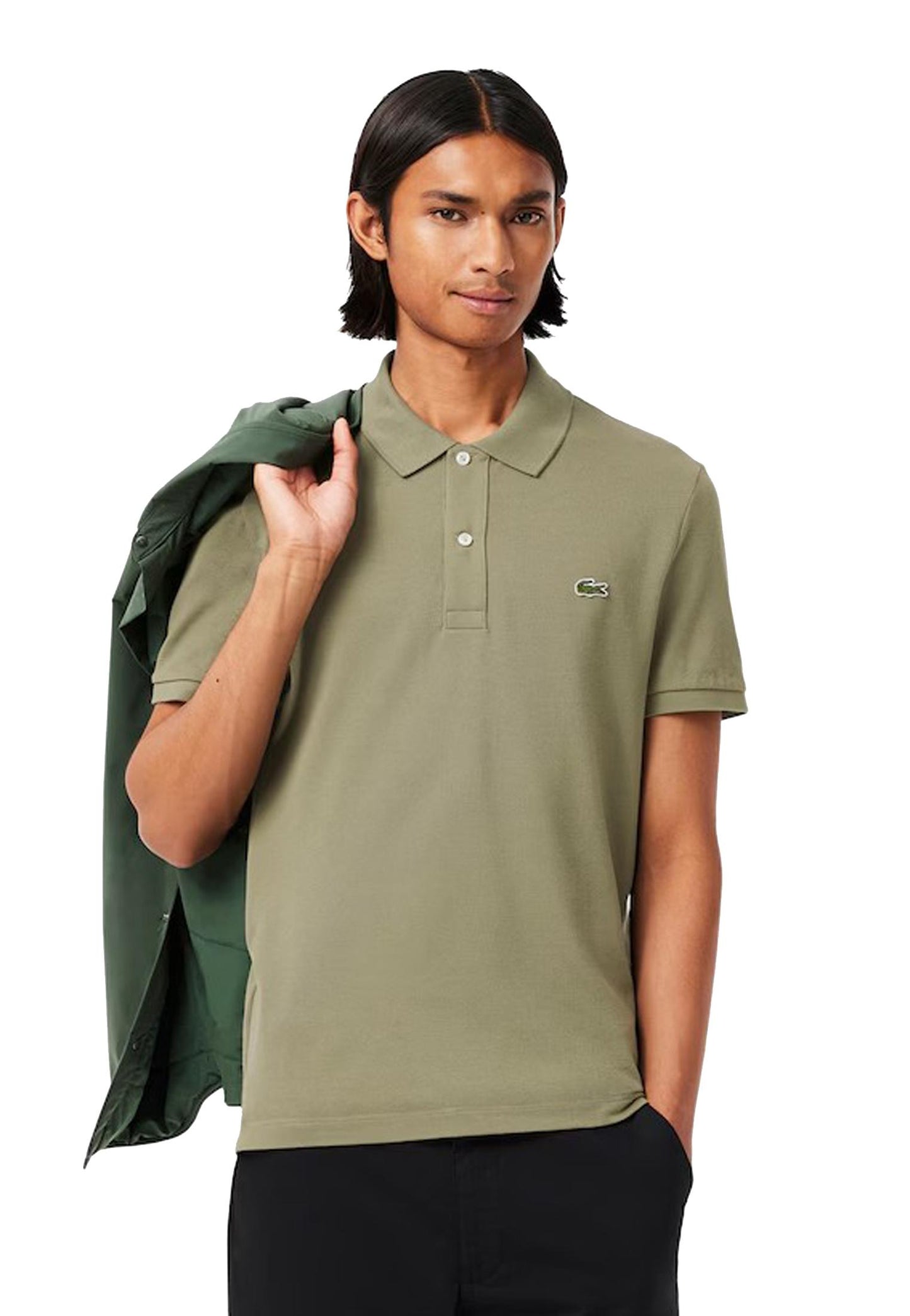 Polo verde militare slim fit Lacoste P25 PH4012 BMYBMY LACOSTE 