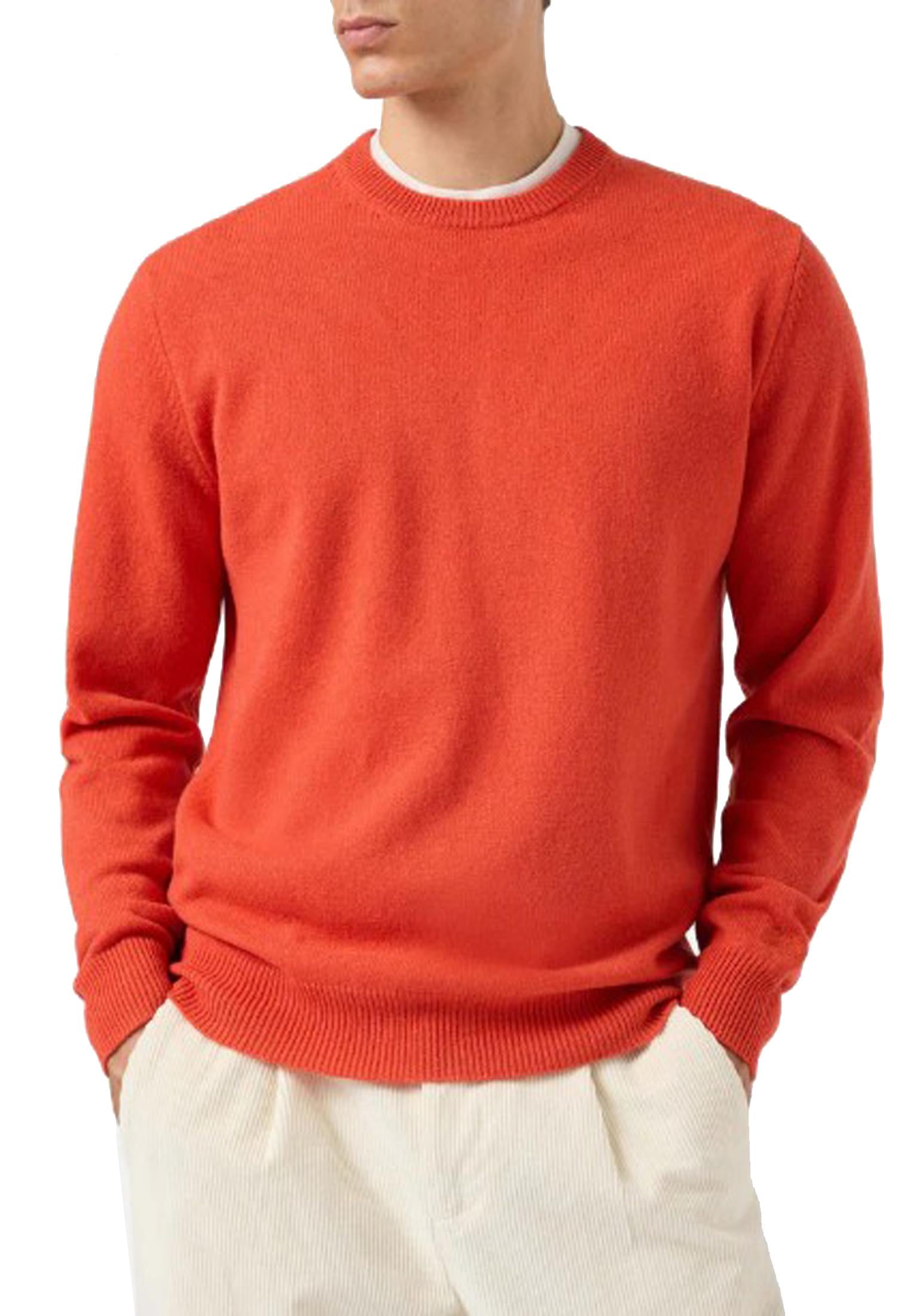 Maglione girocollo arancione lana Regent MC2 Saint Barth A25 REGE011 00039I00039I MC2 