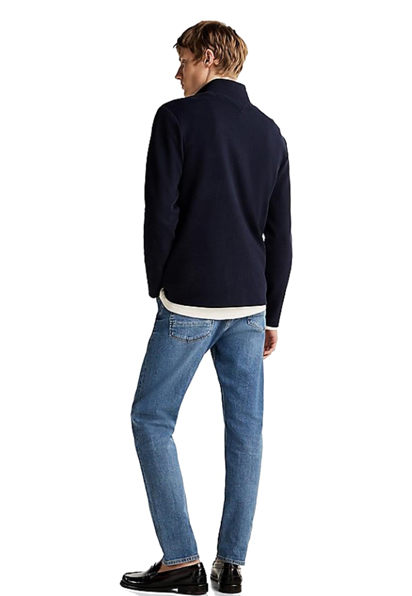 Felpa mezza zip traspirante blu Tommy Hilfiger P25