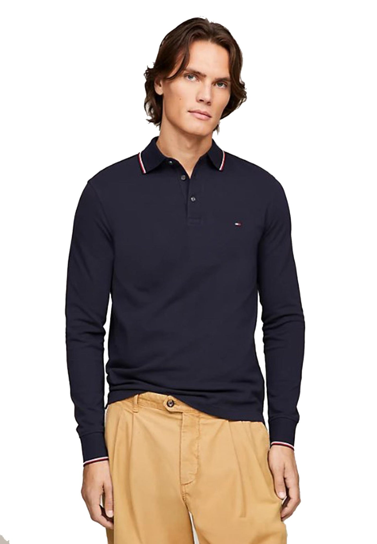 Polo maniche lunghe blu classica 1985 Tommy Hilfiger P24