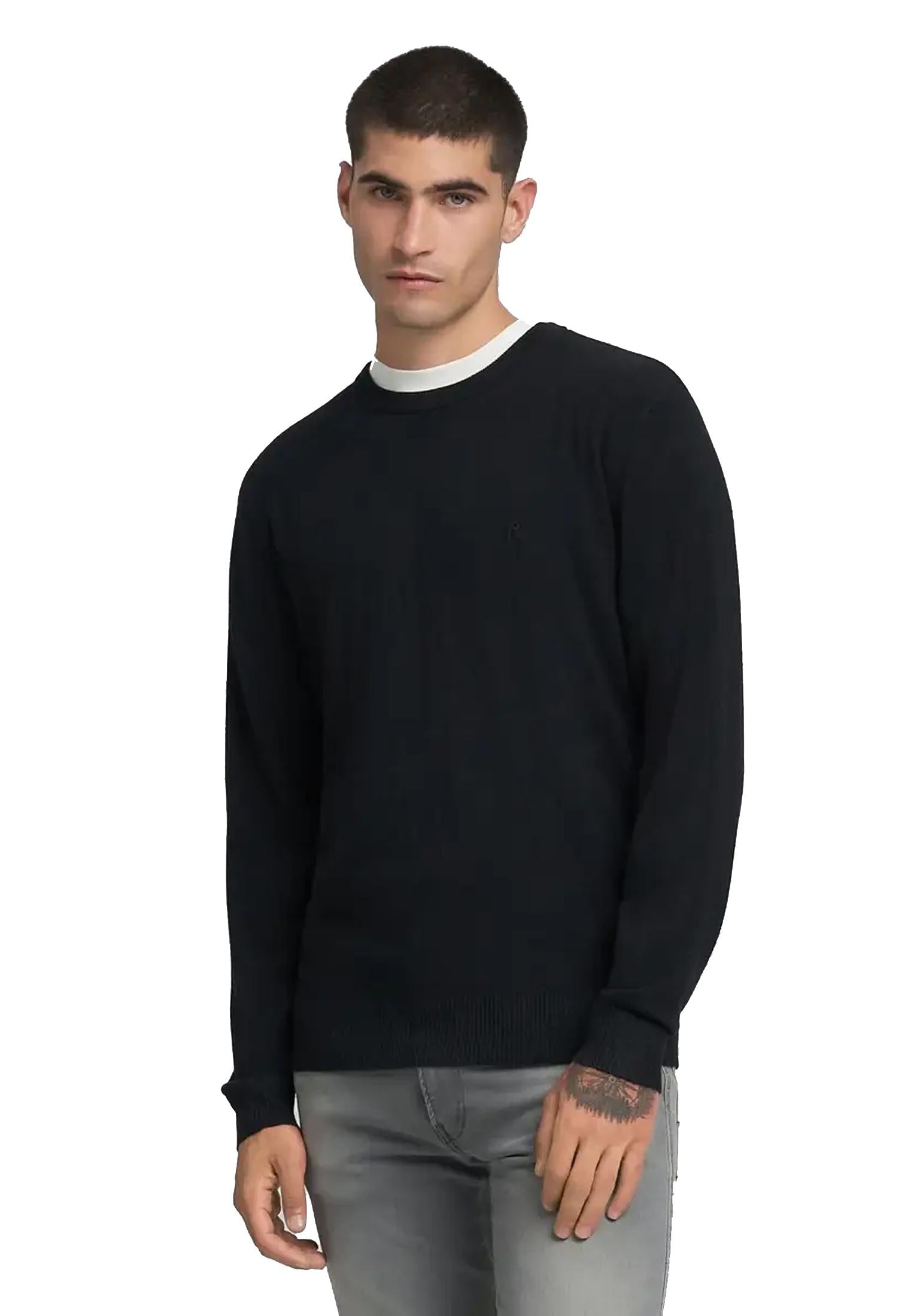 Maglia pullover girocollo nera misto lana Replay A25 UK4854.000.G21901 098098 REPLAY 