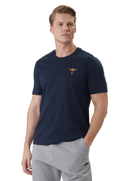 T-shirt cotone manica corta blu Aeronautica Militare P26 261TS1580UJ00372 0818408184 AERONAUTICA MILITARE 