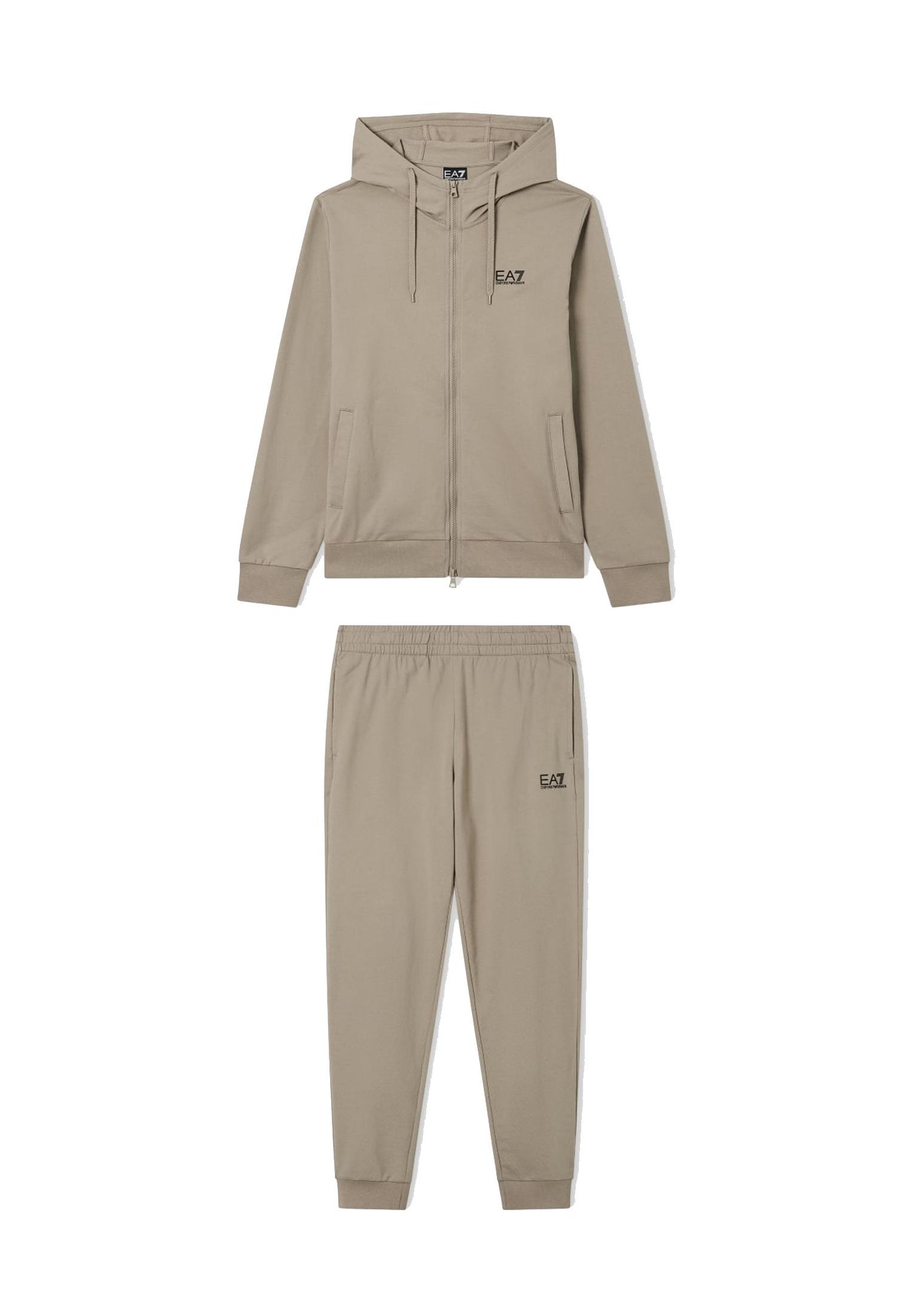 Tuta sportiva con cappuccio beige cotone full zip Core Identity EA7 Armani P26 8NPV63 PJVRZ U6167U6167 EA7 