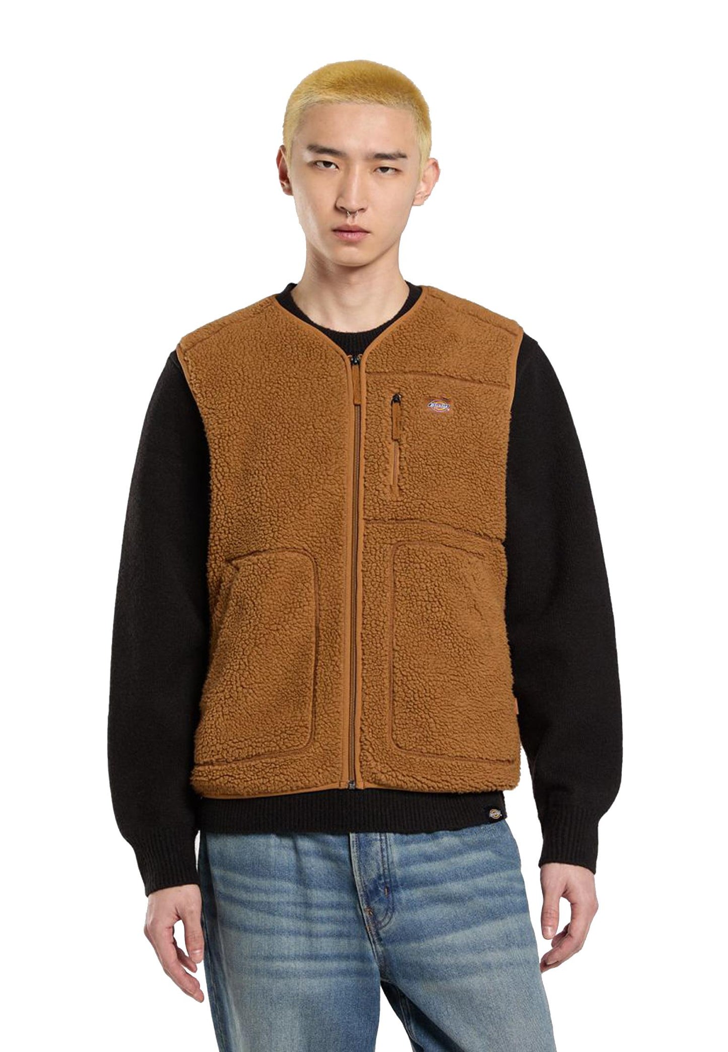 Gilet smanicato pile teddy marrone chiaro Mount Hope Dickies A25 DK0A4YEG0BD1 DK0BDDK0BD DICKIES 