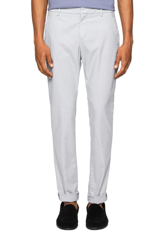Pantaloni slim in cotone a vita bassa grigio polvere Gaubert Dondup