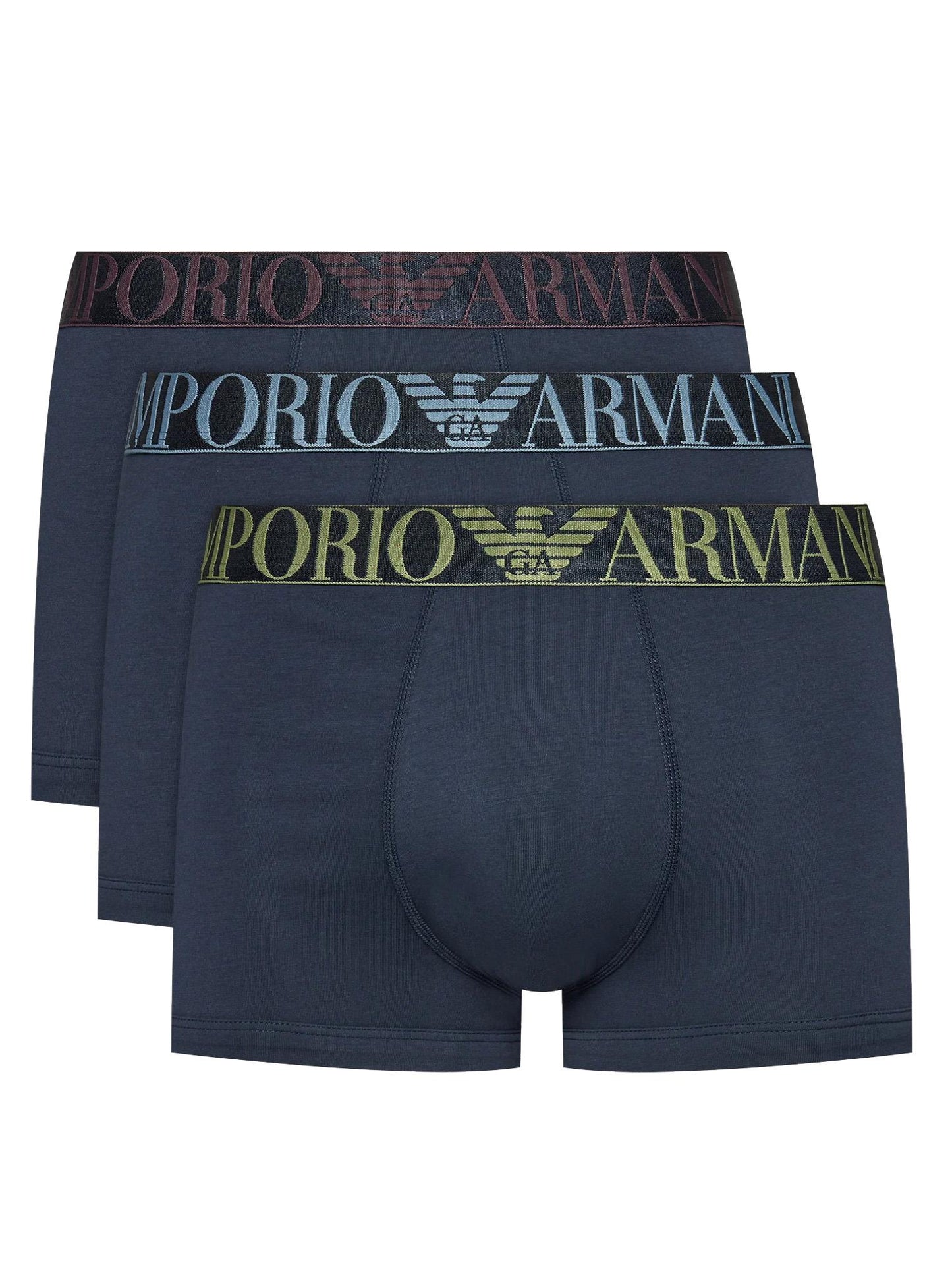 Boxer intimo tre paia rosso/blu/verde e marine Emporio Armani A24