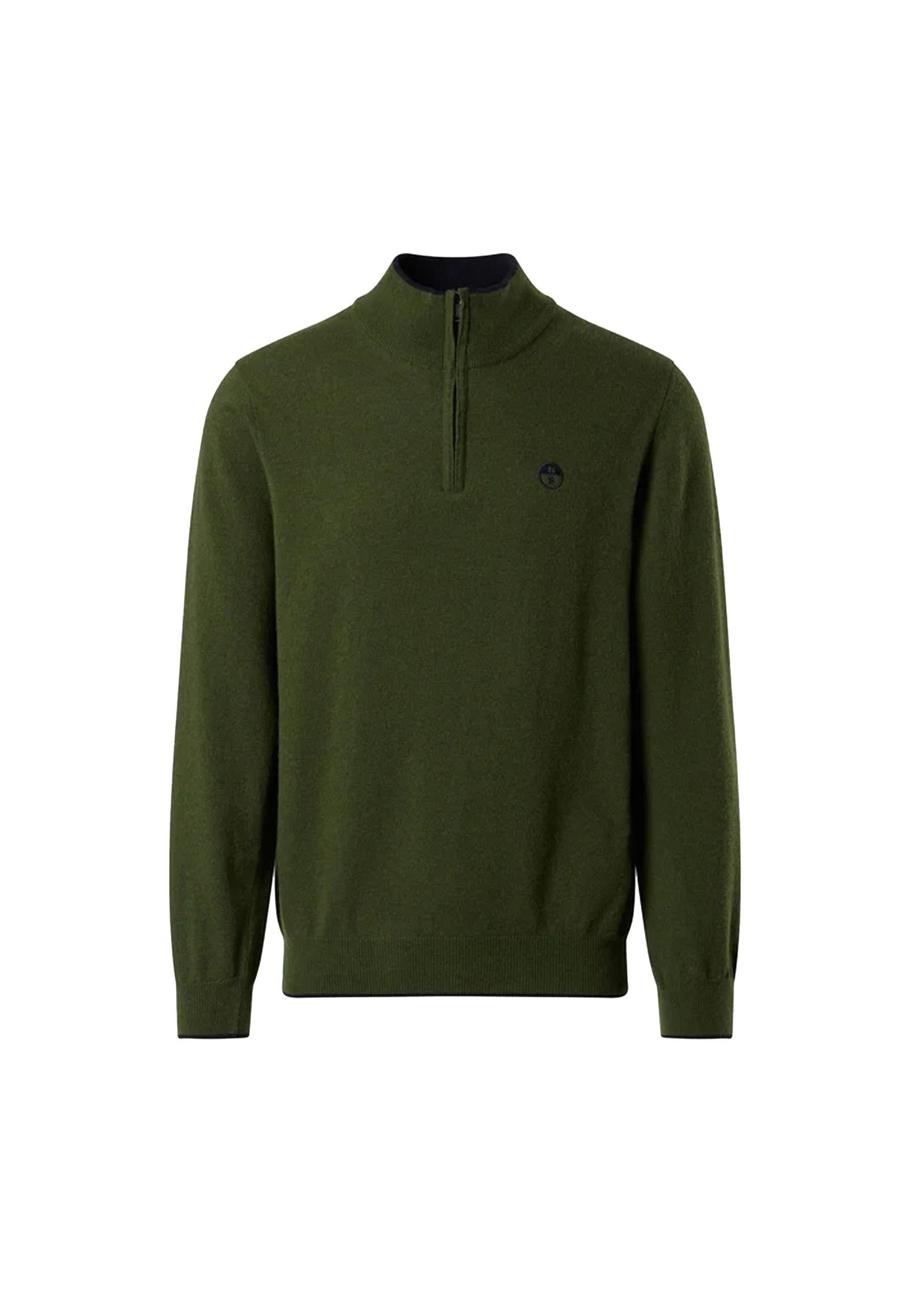 Maglione mezza zip verde misto cashmere e lana North Sails A25 699148 04360436 NORTH SAILS 