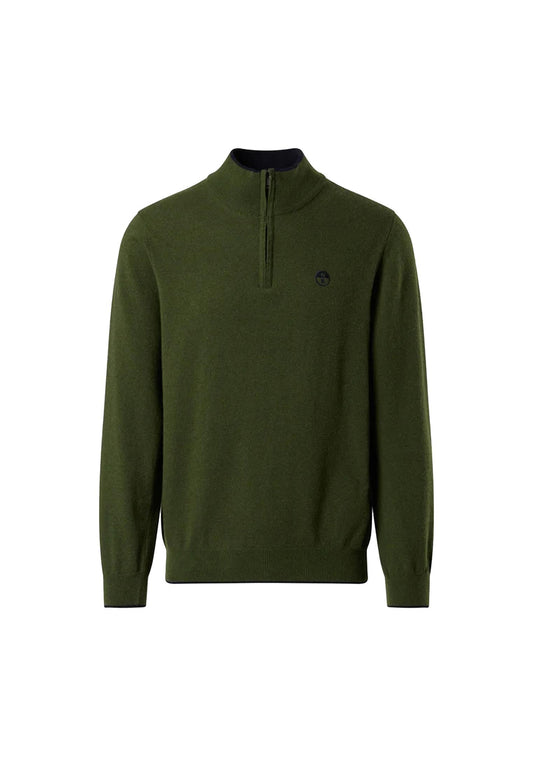 Maglione mezza zip verde misto cashmere e lana North Sails A25 699148 04360436 NORTH SAILS 