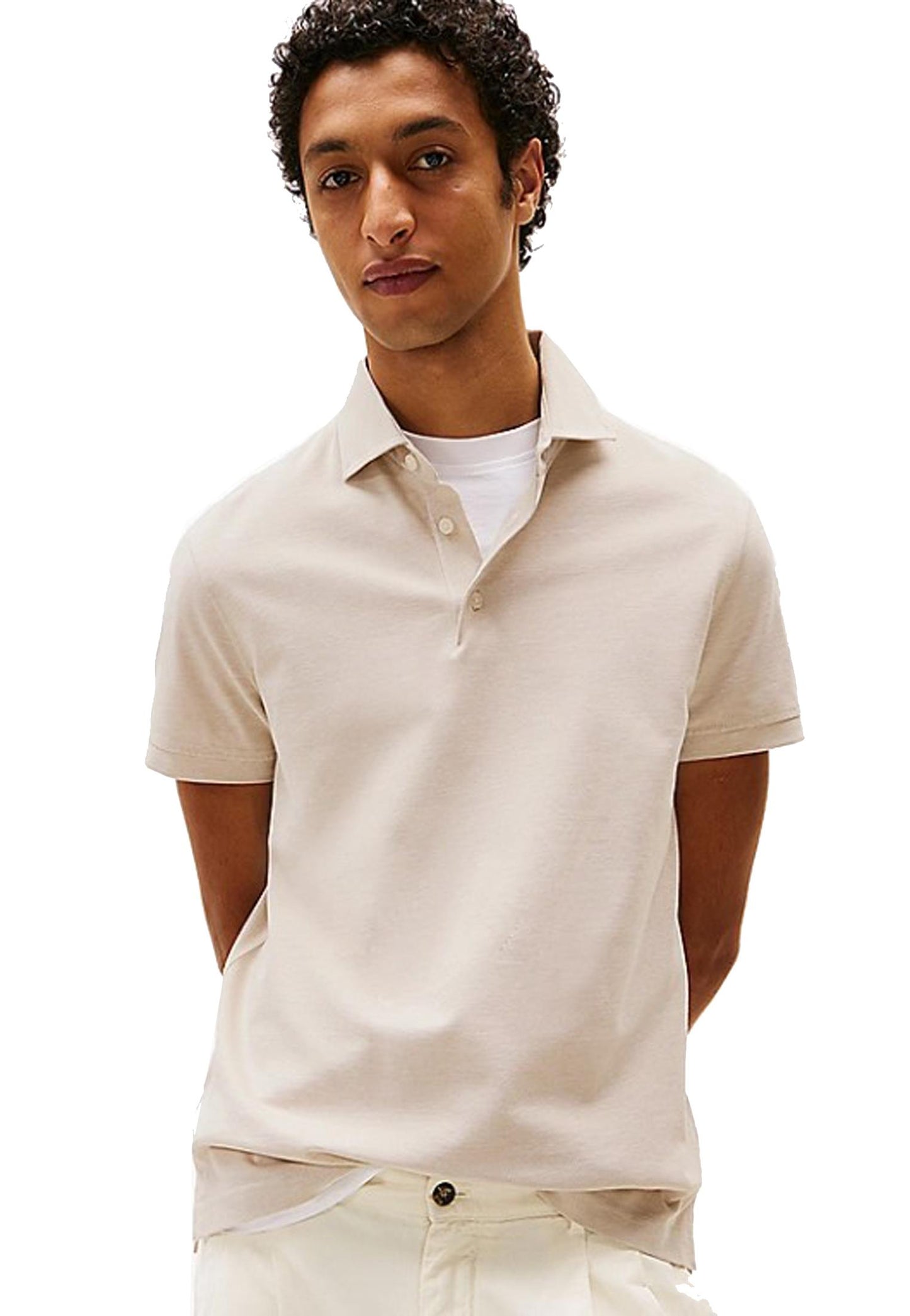 Polo cotone beige regular fit Tommy Hilfiger P25