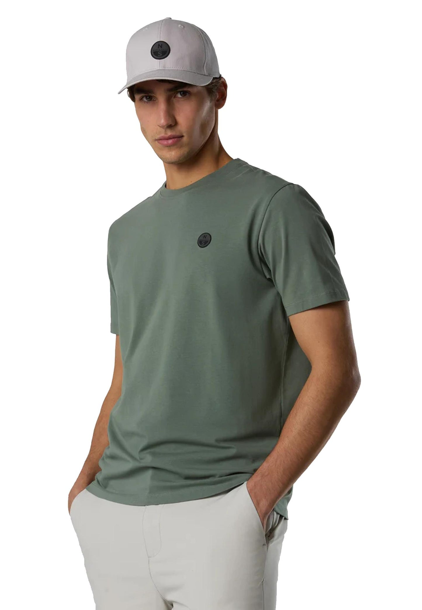 T-shirt girocollo verde cotone organico North Sails P26 693156 04760476 NORTH SAILS 