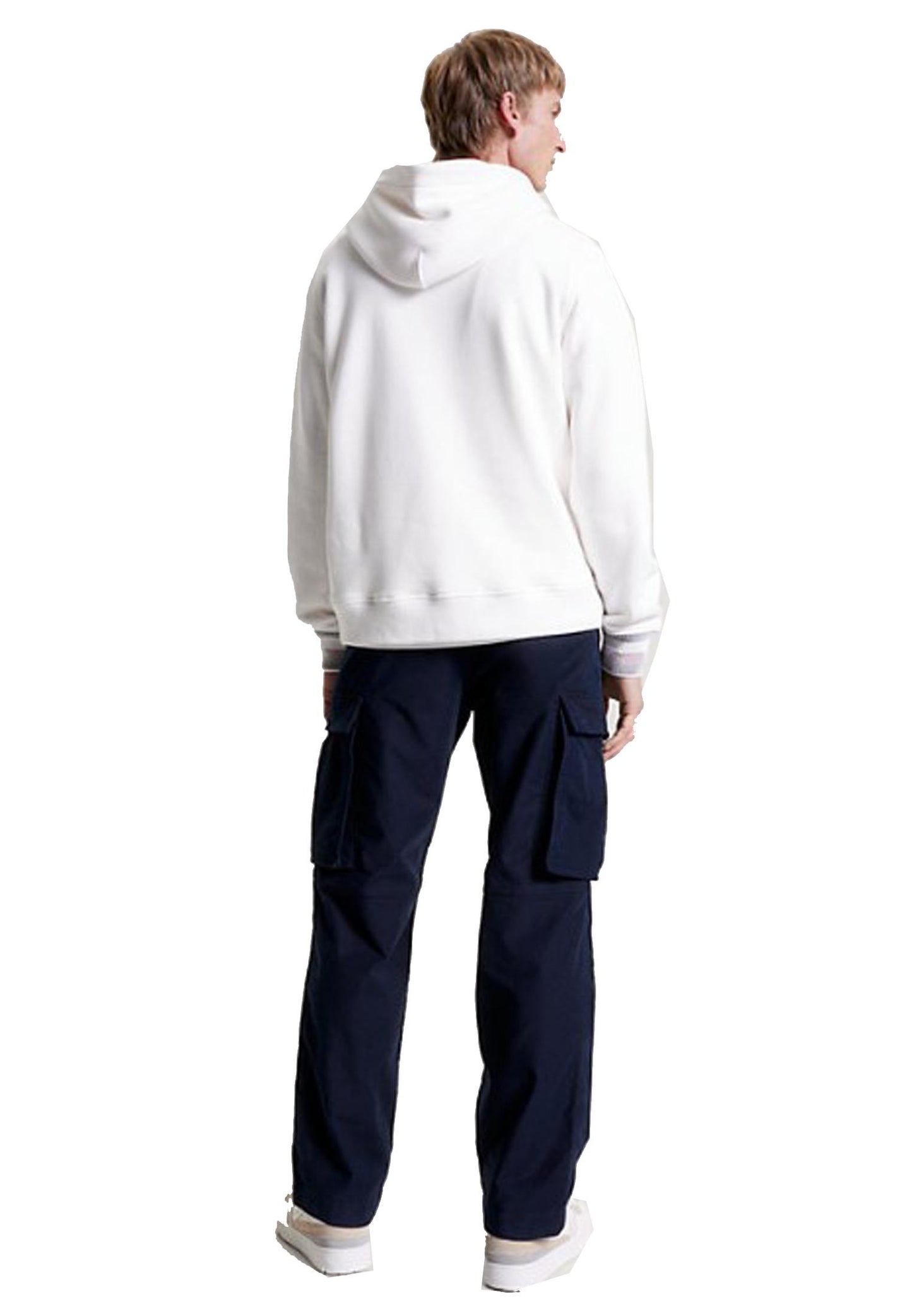 Felpa con cappuccio college cotone bianca Tommy Hilfiger A23
