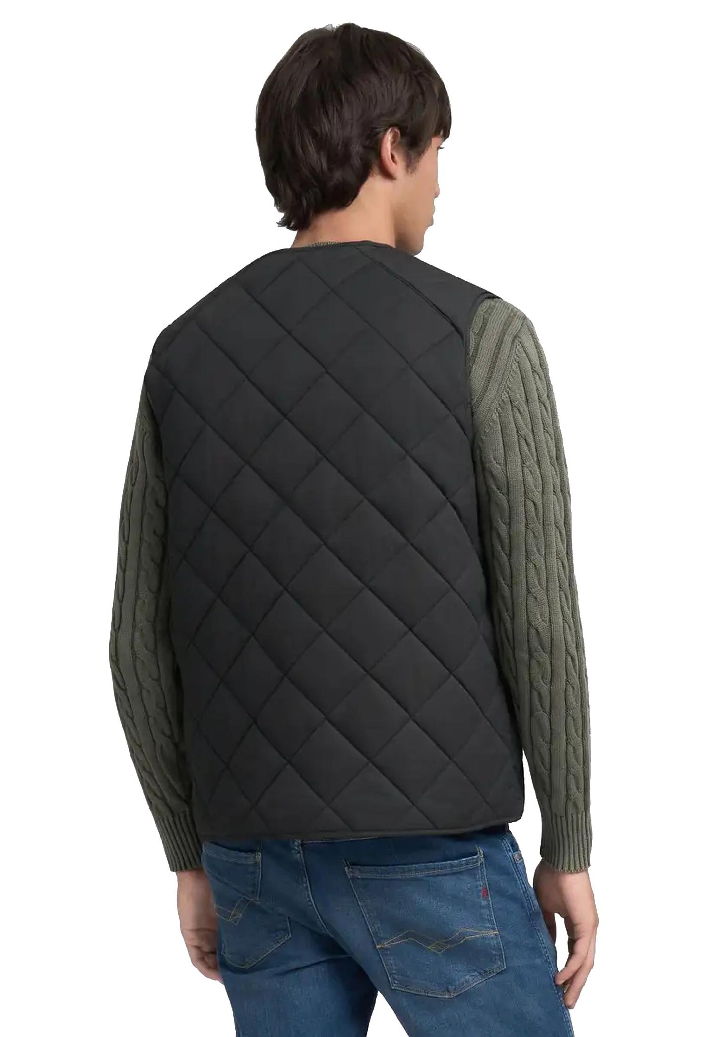 Gilet smanicato imbottito trapuntato nero regular fit Replay A25 M8474 .000.85312 098098 REPLAY 