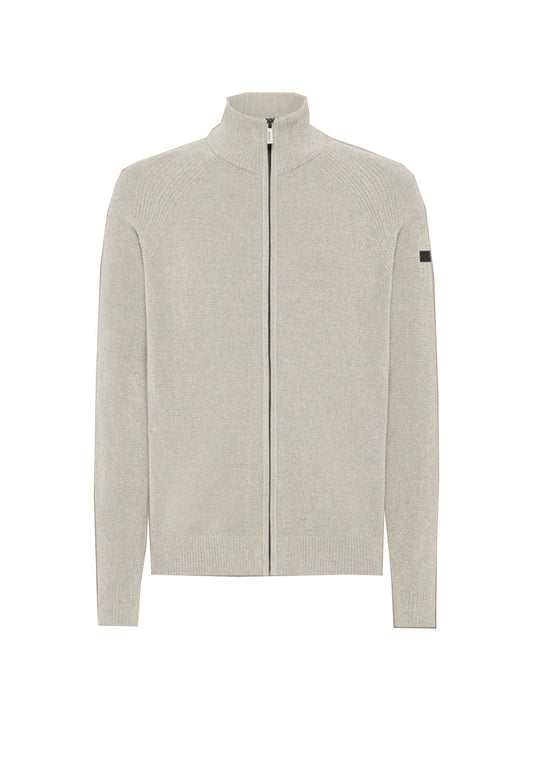 Maglione con zip collo alto velluto sabbia RRD A24