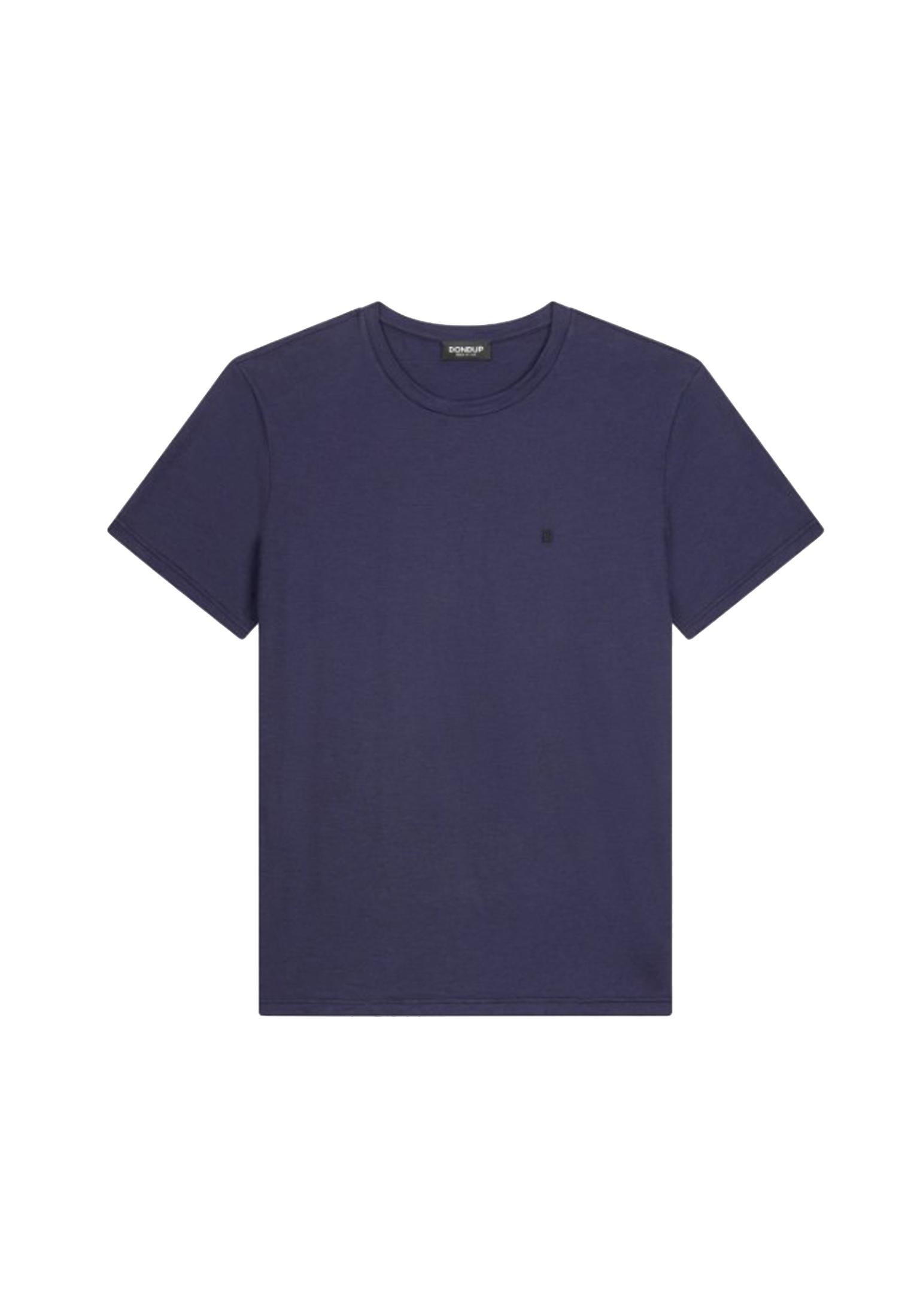 T-shirt girocollo blu cotone Dondup A25 US198 JF0195U ZL4890 DONDUP 