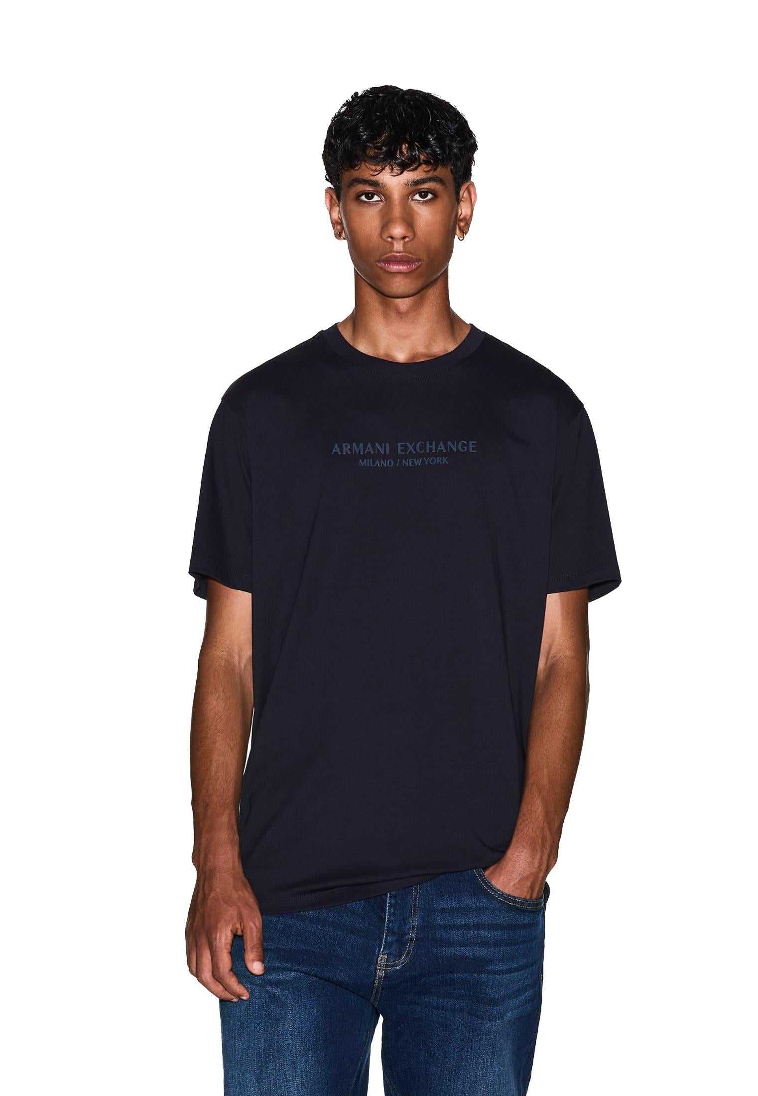 T-shirt girocollo blu navy jersey cotone Armani Exchange A25 XM001280 AF10361 UB101UB101 ARMANI EXCHANGE 