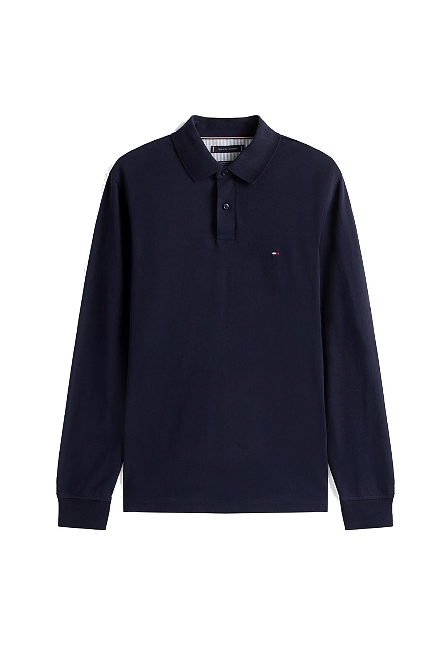 Polo blu maniche lunghe cotone regular fit Tommy Hilfiger A25 MW0MW20183DW5 DW5DW5 TOMMY HILFIGER 