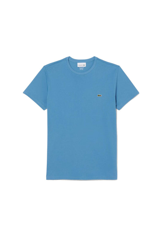 T-shirt girocollo azzurra cotone classica Pima Lacoste P26 TH6709 JBKJBK LACOSTE 