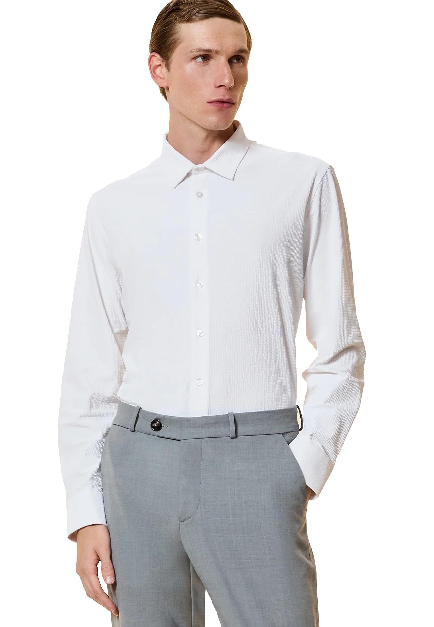 Camicia bianca leggera monocroma bianca regular fit Striton Open RRD P26 26260 0909 RRD 