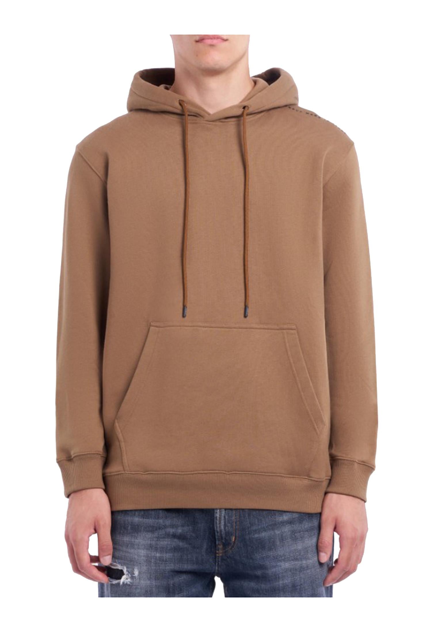 Felpa con cappuccio marrone cotone regular fit Dondup A25 UF649 KF0196U LP1033 DONDUP 