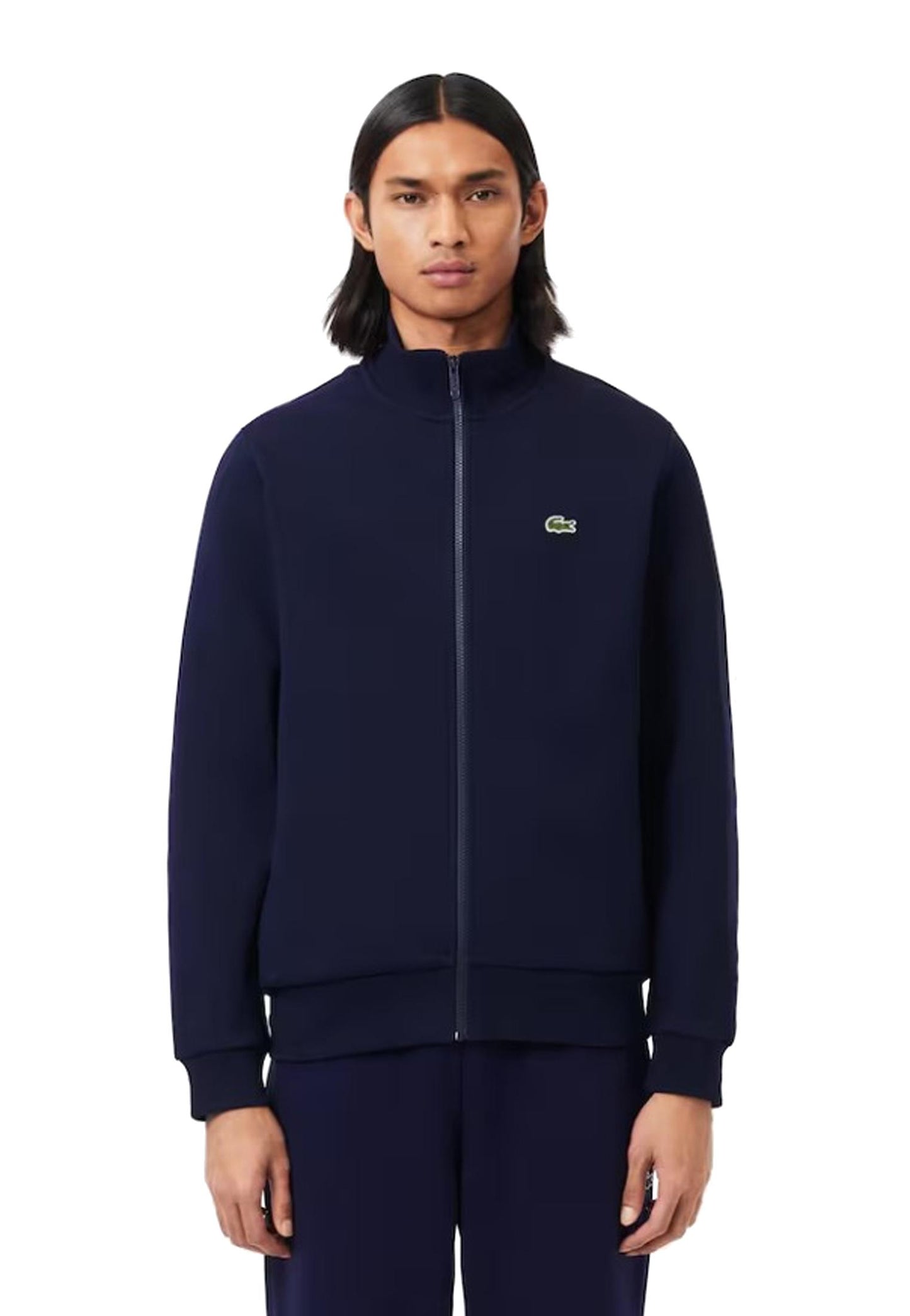 Felpa in pile collo alto full zip blu Lacoste A25 SH9622 166166 LACOSTE 