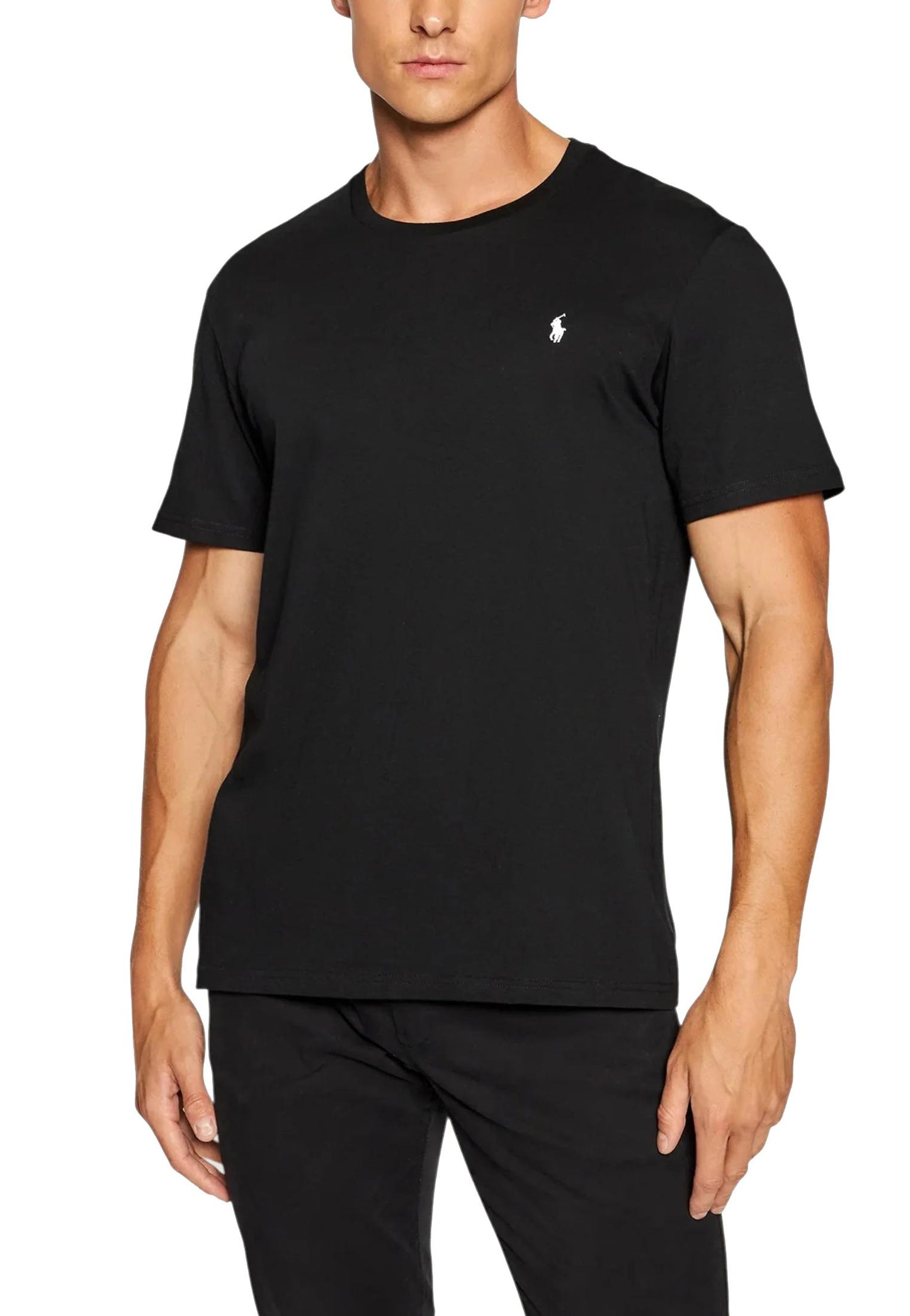 T-shirt girocollo nera cotone Polo Ralph Lauren P26 714844756006 POLO BLACK / WHITE PP POLO RALPH LAUREN 