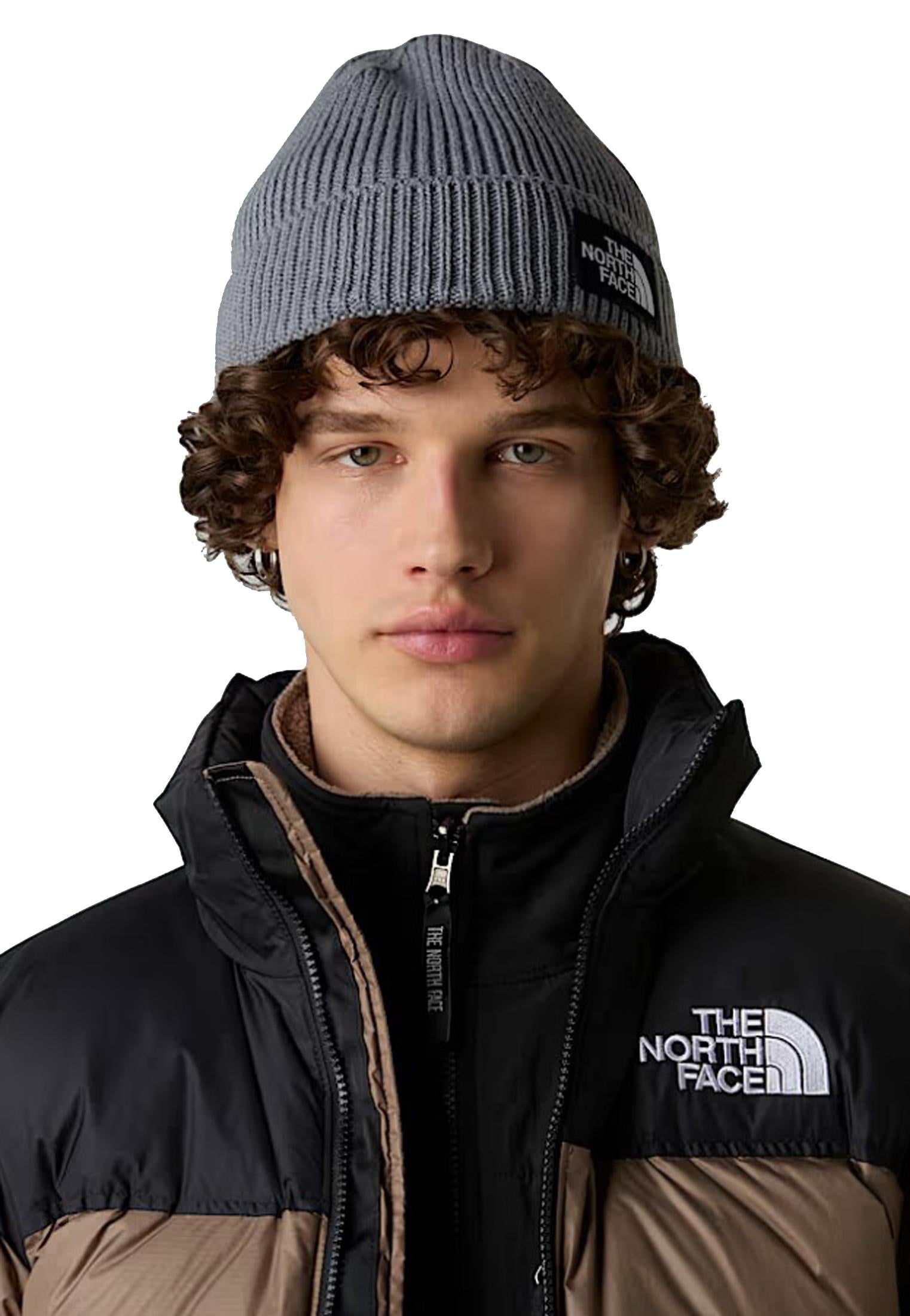 Berretto grigio con risvolto e logo box The North Face A25 NF0A8CHEDYY1 NFDYYNFDYY THE NORTH FACE 