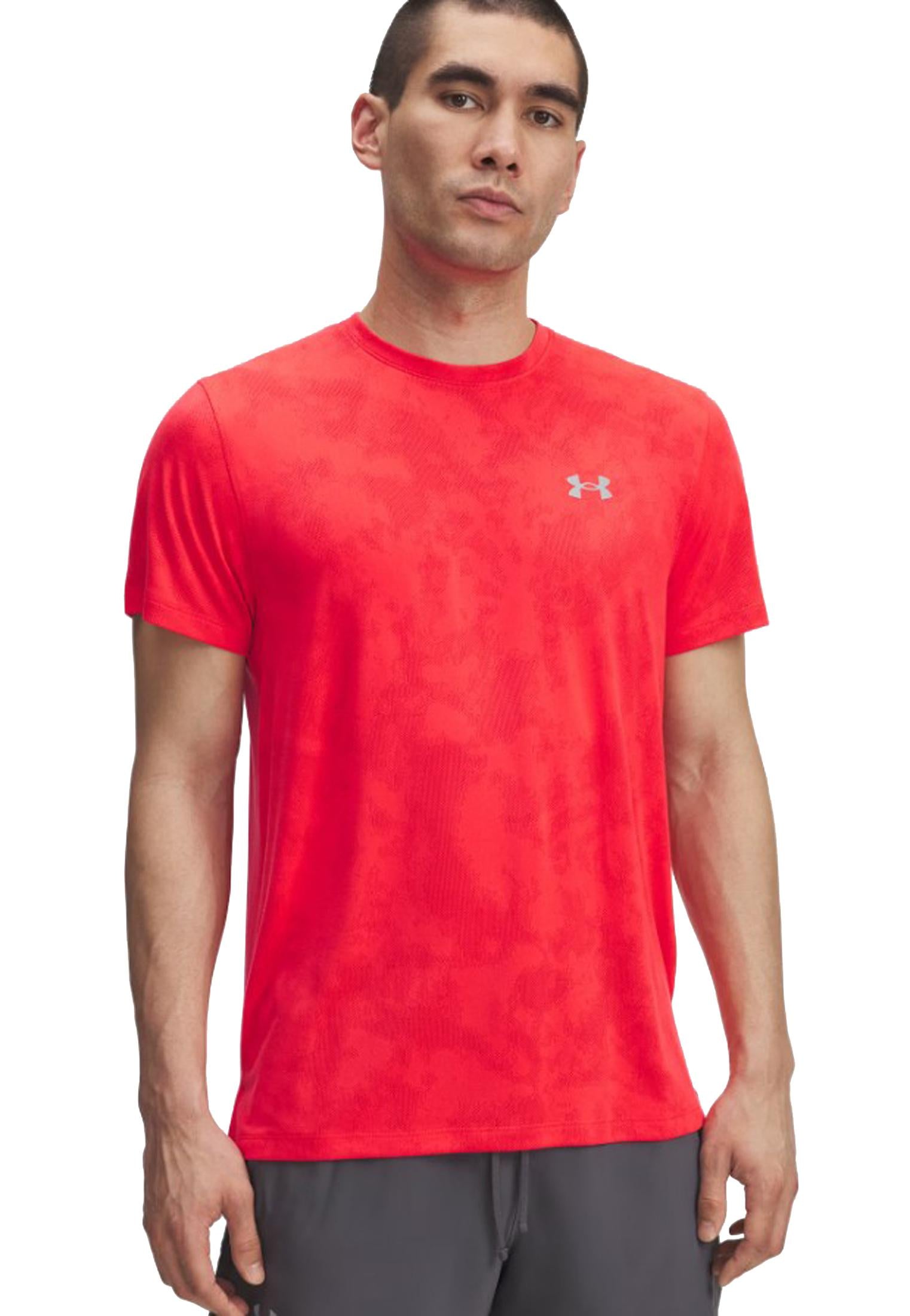 T-shirt girocollo tecnica traspirante allenamento fitness rossa Lauch Camo Under Armour A25 77-6006098 07130713 UNDER ARMOUR 
