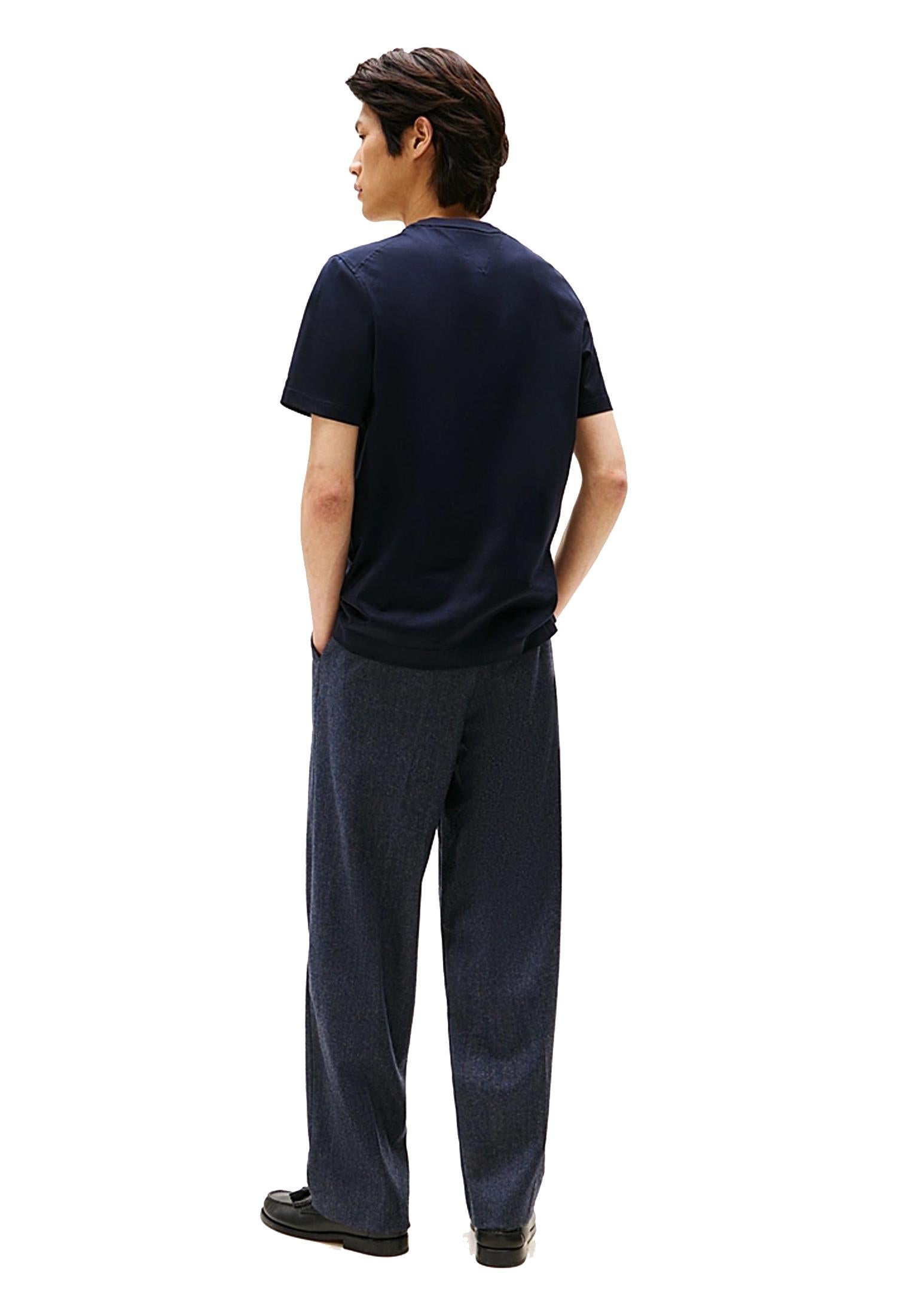 T-shirt blu scuro girocollo cotone Smart Casual Tommy Hilfiger A25 MW0MW39779DW5 DW5DW5 TOMMY HILFIGER 