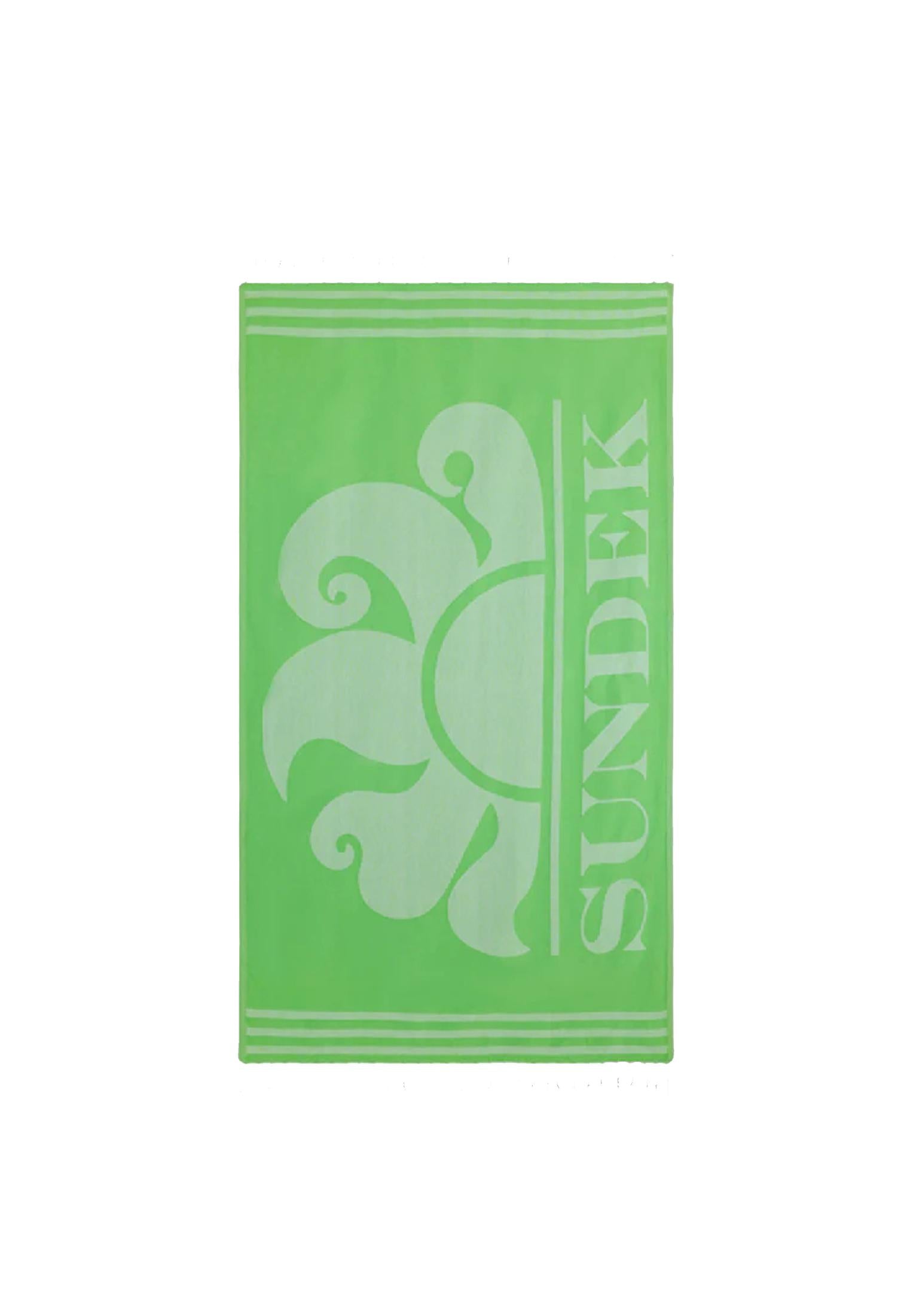 Telo mare spiaggia verde con frange cotone Sundek P26 AM401ATC1000 T6S00124800 SUNDEK 