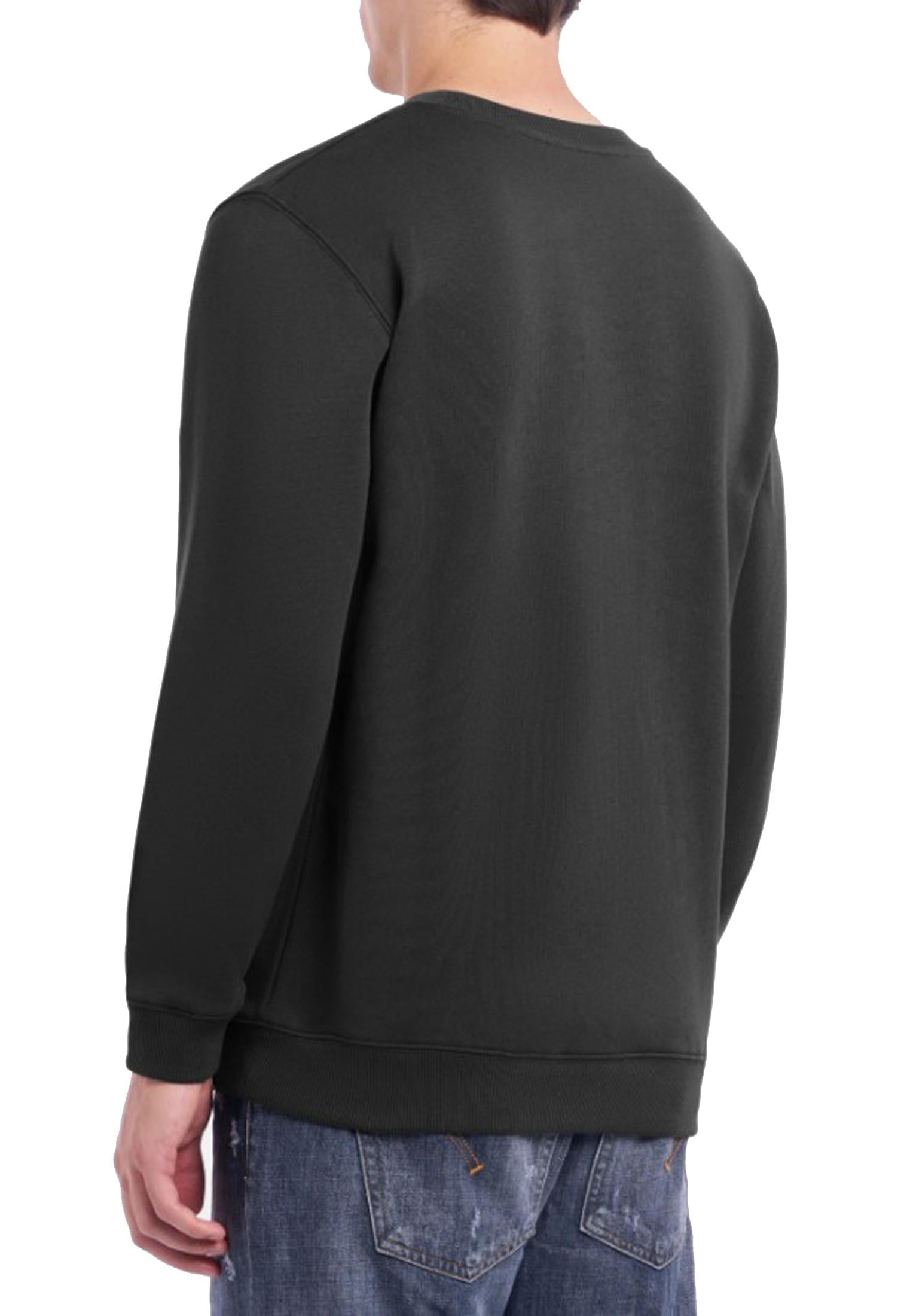 Felpa girocollo nera cotone regular fit Dondup A25 UF641 KF0196U ZL4999 DONDUP 