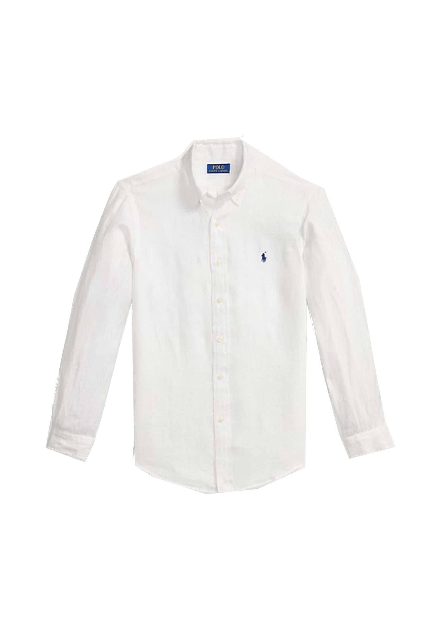 Camicia bianca lino Custom-Fit Polo Ralph Lauren P26 710966294506 WHITE POLO RALPH LAUREN 