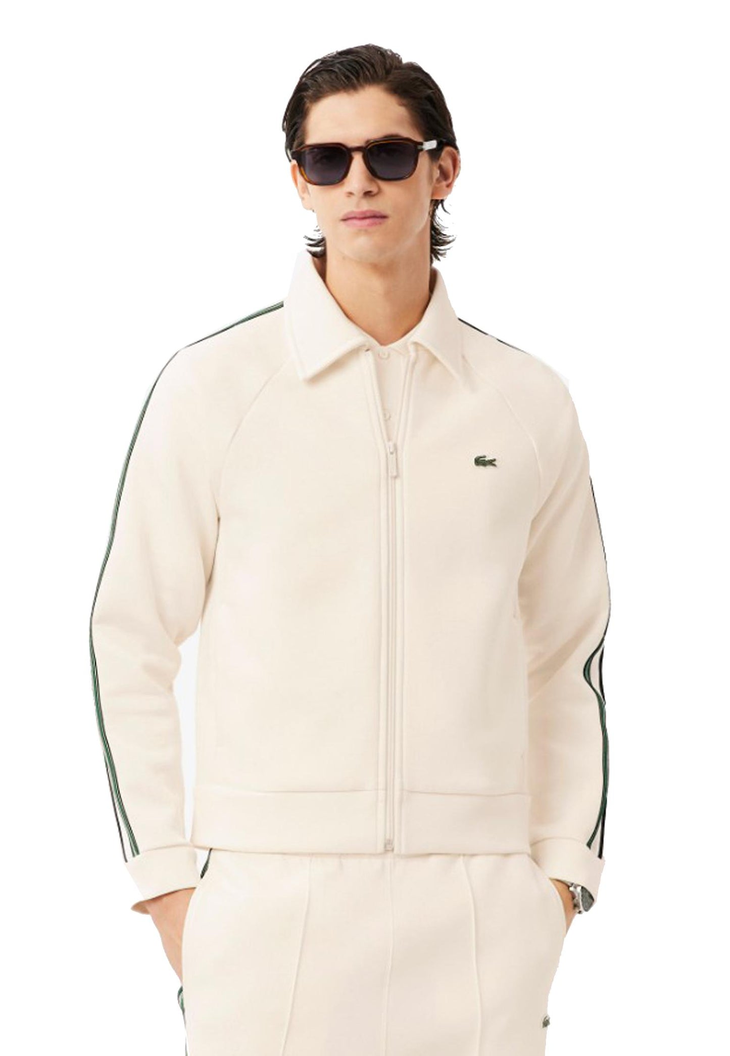 Felpa con zip bianca sportswear Lacoste A25 SH5927 XFJXFJ LACOSTE 