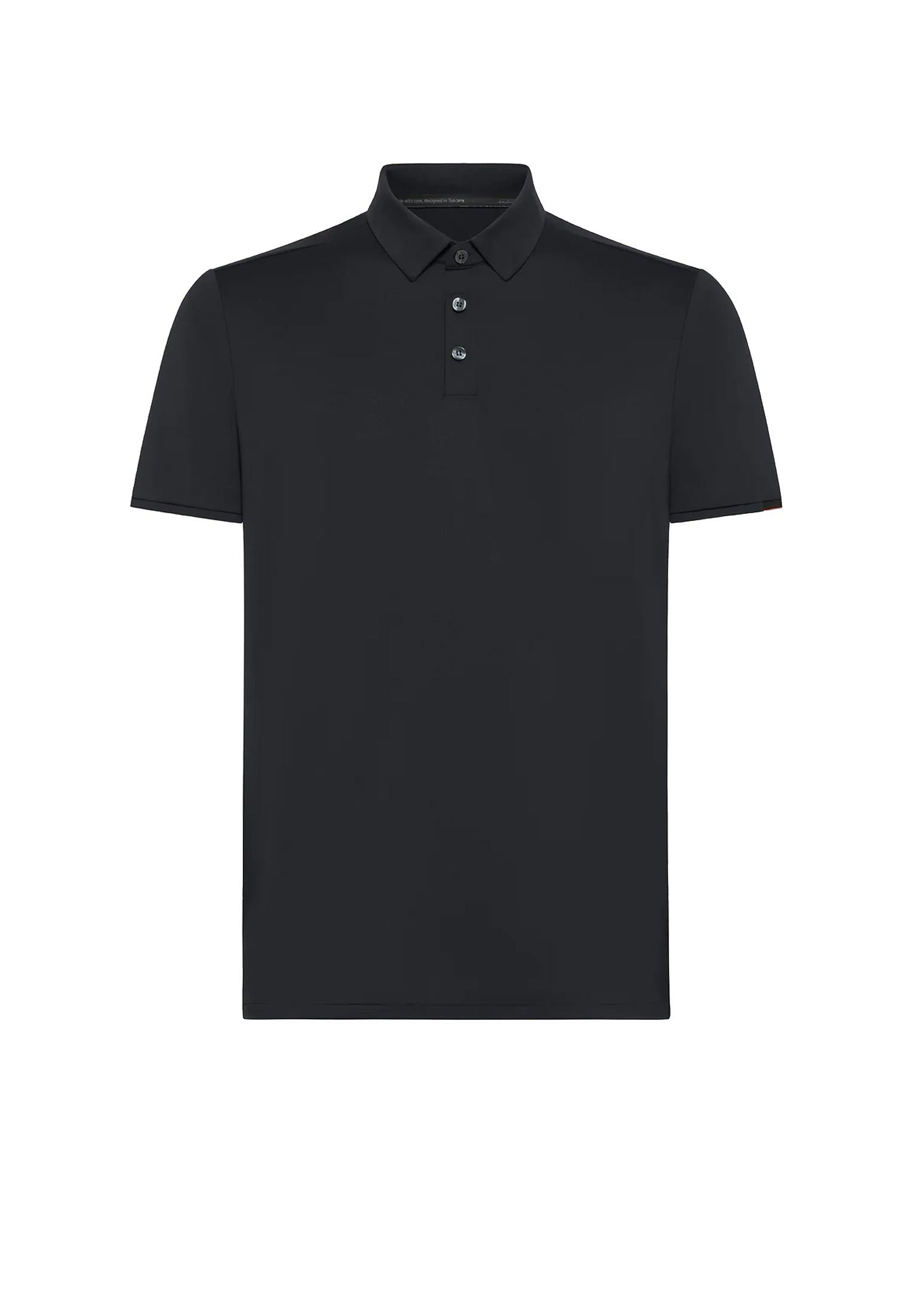Polo mezza manica nera elasticizzata traspirante Oxford Logo RRD P26 26217 1010 RRD 