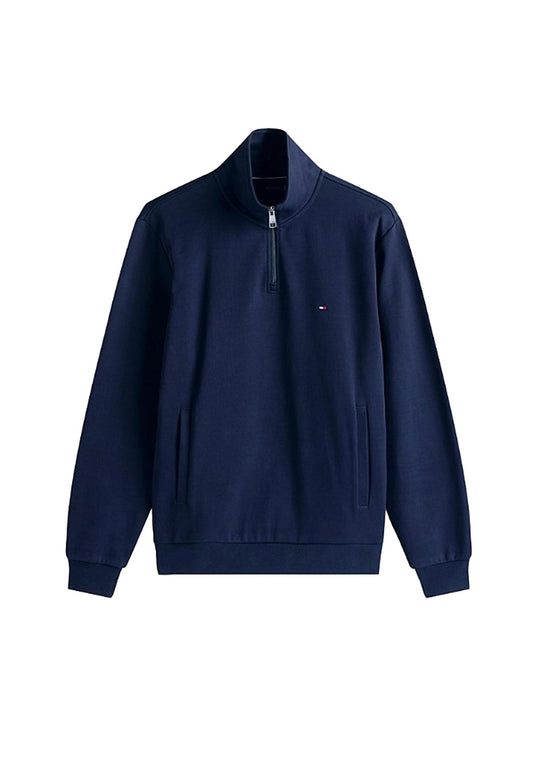 Felpa con mezza zip blu tessuto tecnico Tommy Hilfiger P26 MW0MW36510DW5 DW5DW5 TOMMY HILFIGER PRE 
