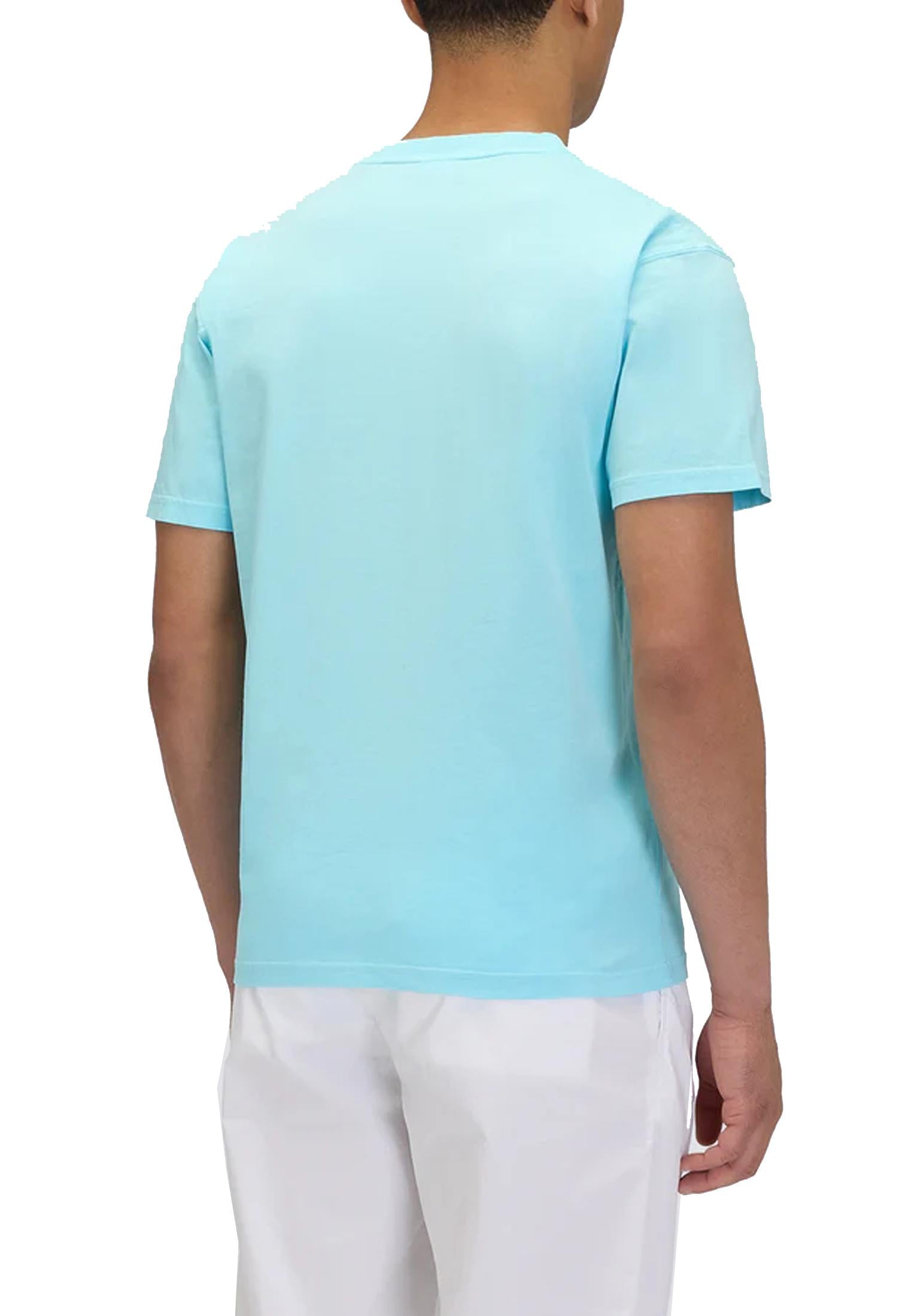 T-shirt girocollo azzurra cotone hibiscus Sundek P26 M321TEJ78TC M6S131002TC SUNDEK 