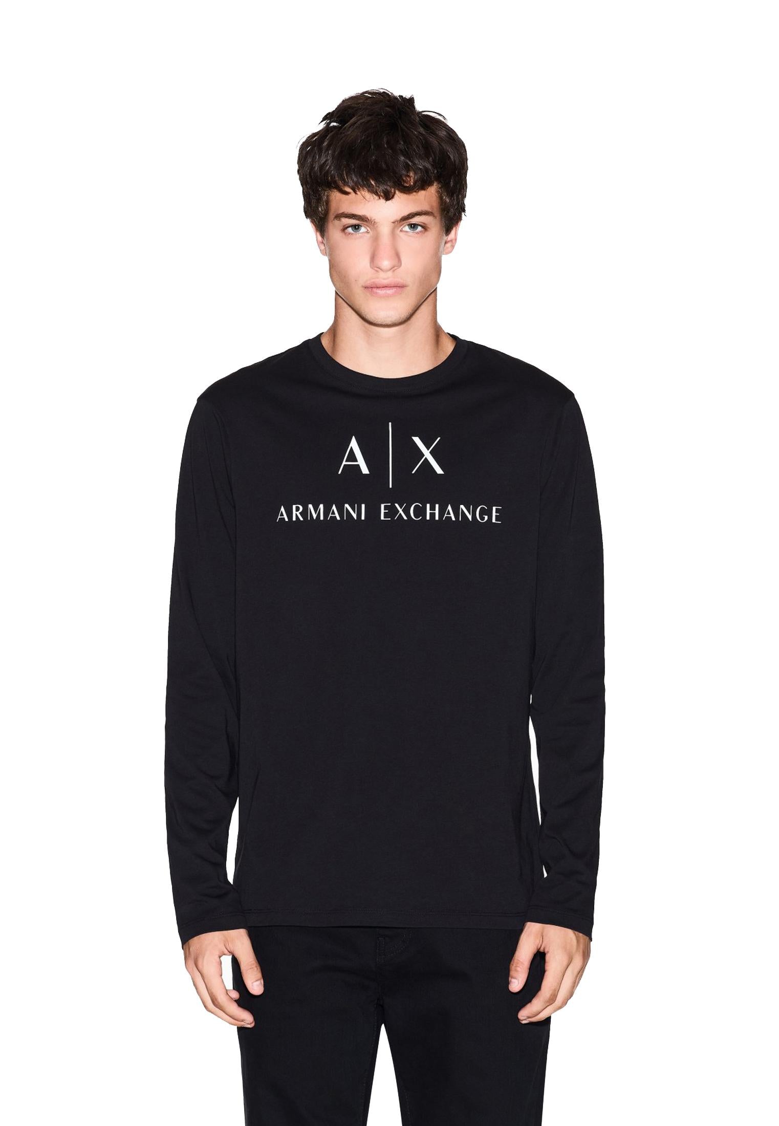 T-shirt girocollo nera manica lunga Armani Exchange A25 8NZTCH Z8H4Z 12001200 ARMANI EXCHANGE 