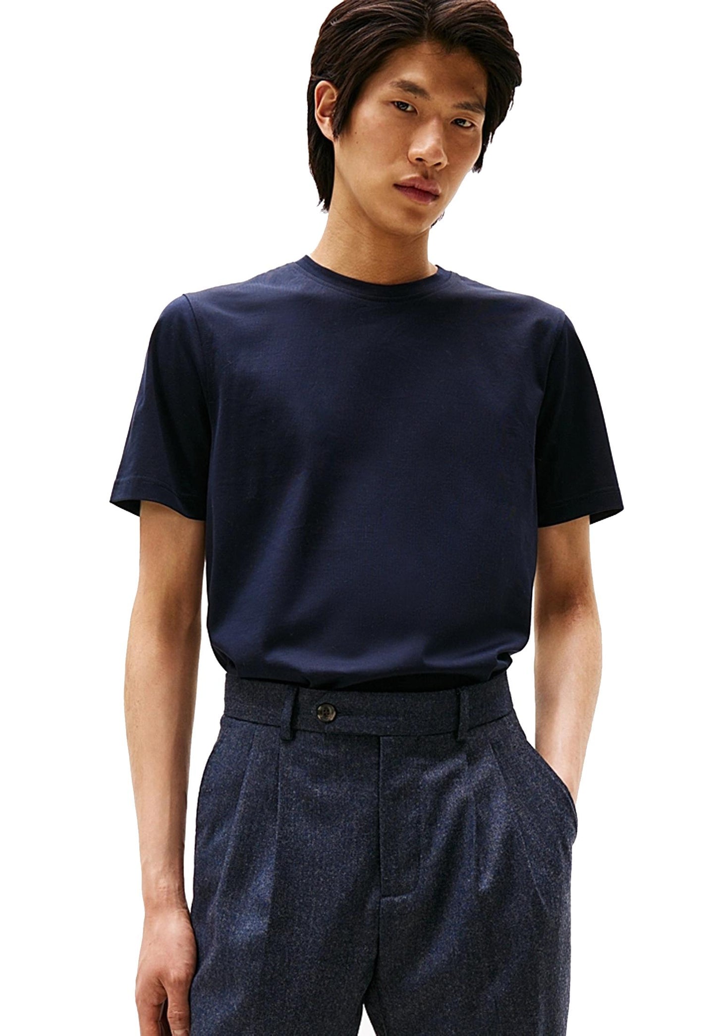 T-shirt blu scuro girocollo cotone Smart Casual Tommy Hilfiger A25 MW0MW39779DW5 DW5DW5 TOMMY HILFIGER 