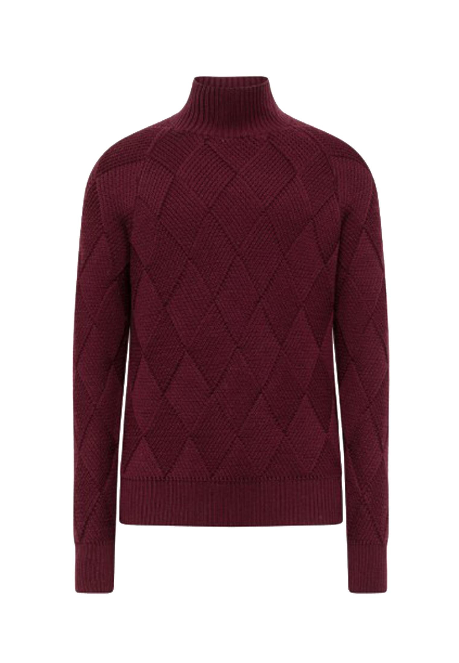 Maglia lupetto bordeaux lana merinos Alpha Studio A25 AU-3082H 10091009 ALPHA 