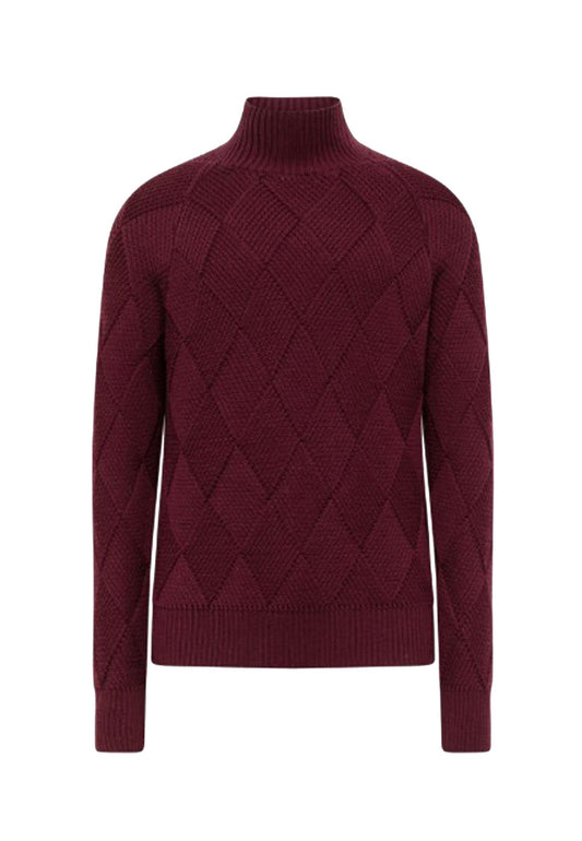 Maglia lupetto bordeaux lana merinos Alpha Studio A25 AU-3082H 10091009 ALPHA 