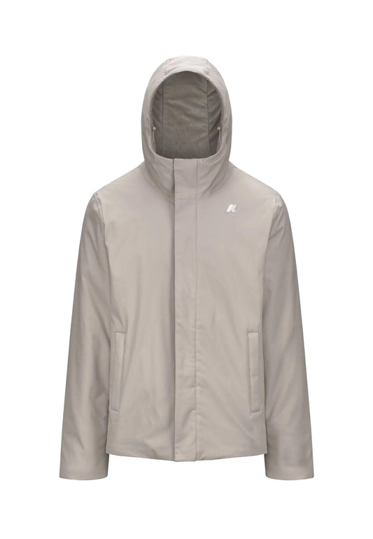 Giacca con cappuccio beige Impermeabile Jacko Twill Marmotta K-Way A25 K8133DW B2XB2X K-WAY 