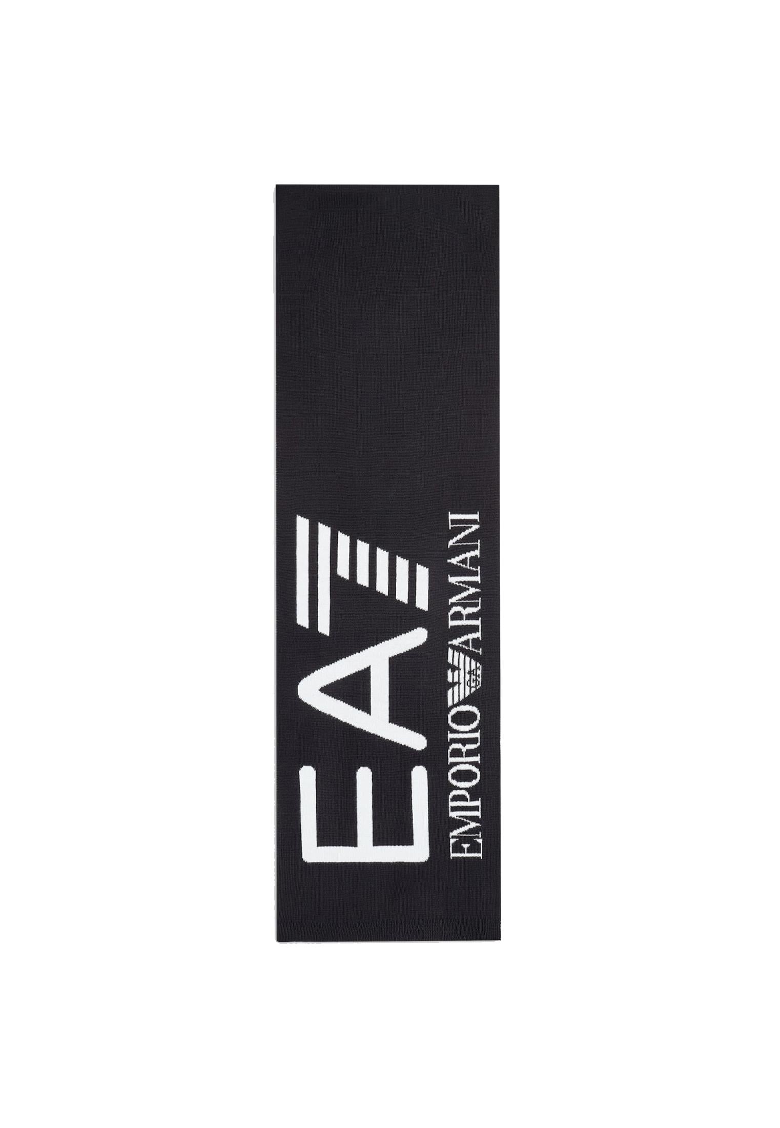 Sciarpa nera e logo bianca Visibility EA7 Armani A25 7X000007 AF11994 MC008MC008 EA7 