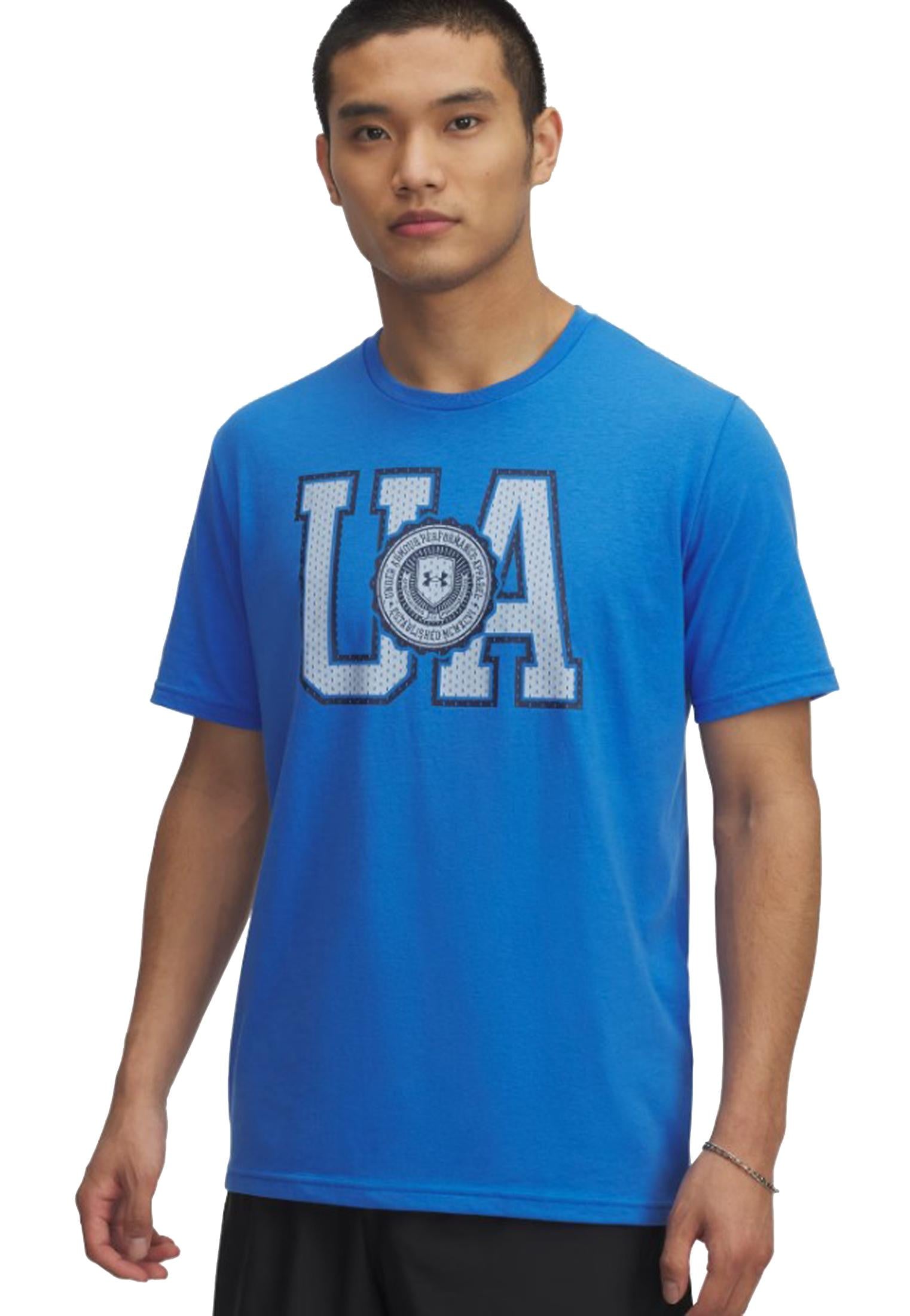 T-shirt girocollo blu College Crest Logo Under Armour A25 77-6005611 04020402 UNDER ARMOUR 