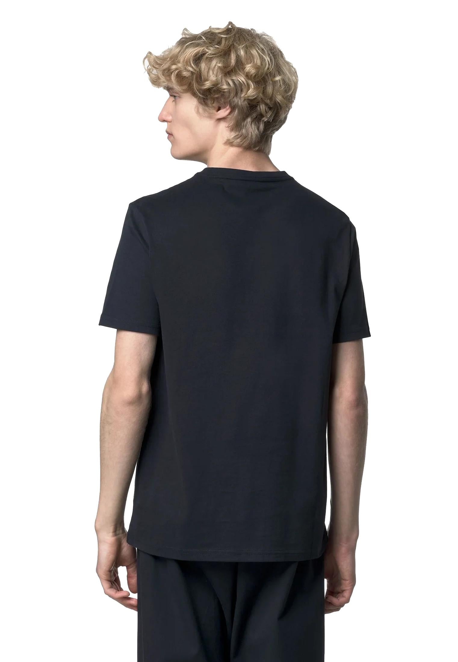 T-shirt girocollo blu mezze maniche Odom Jersey Peach K-way A25 K3136RW K89K89 K-WAY 