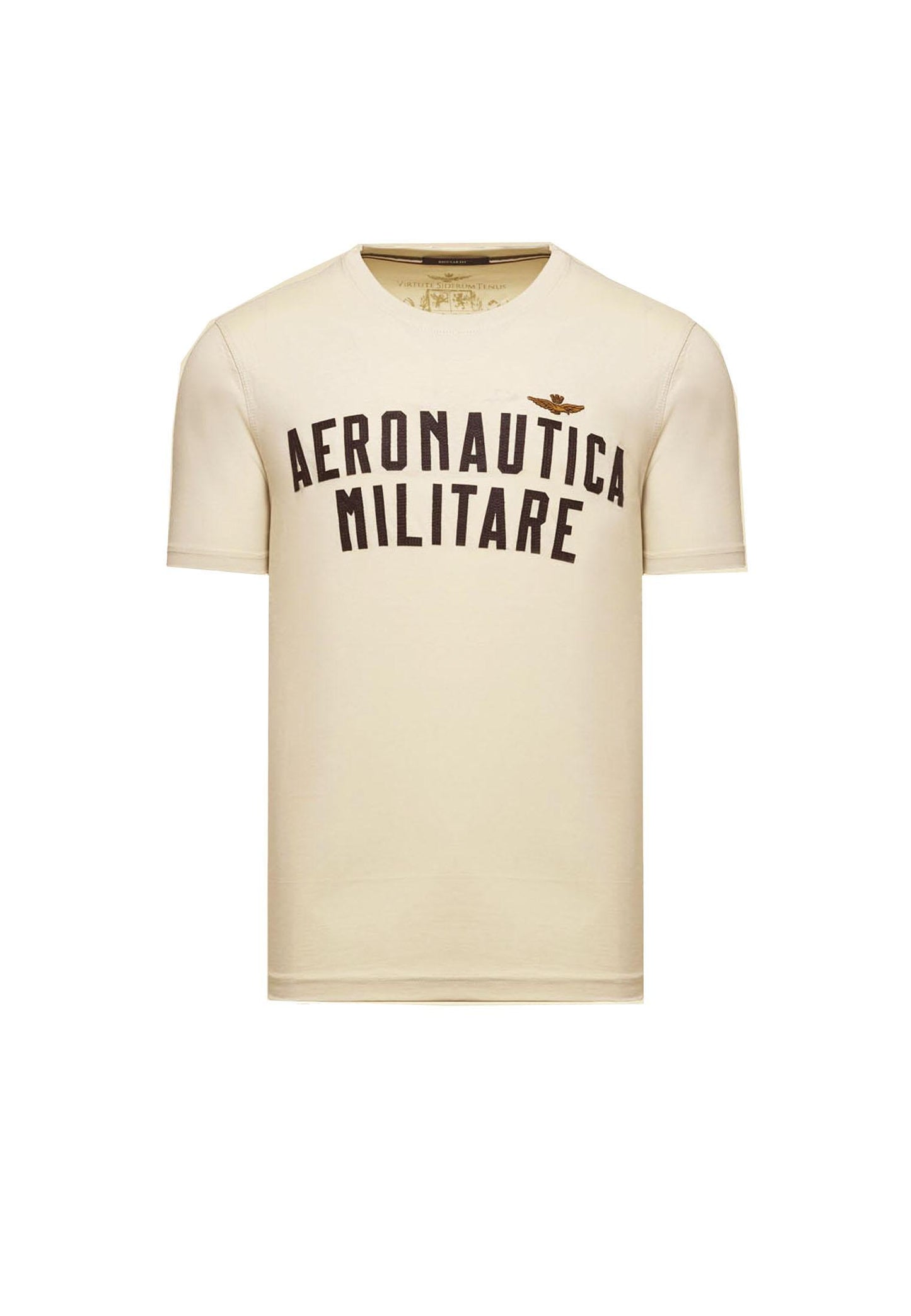 T-shirt girocollo cotone bianca logo feltro Aeronautica Militare A25 252TS2478UJ00641 7307873078 AERONAUTICA MILITARE 