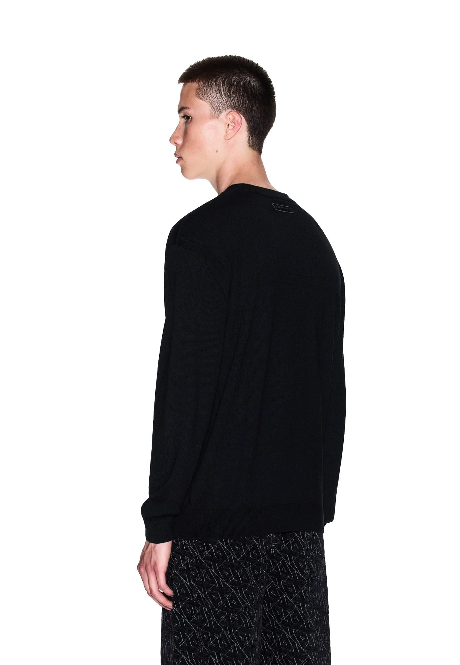 Maglione girocollo nero misto lana Armani Exchange A25 XM001878 AF11982 UC001UC001 ARMANI EXCHANGE 